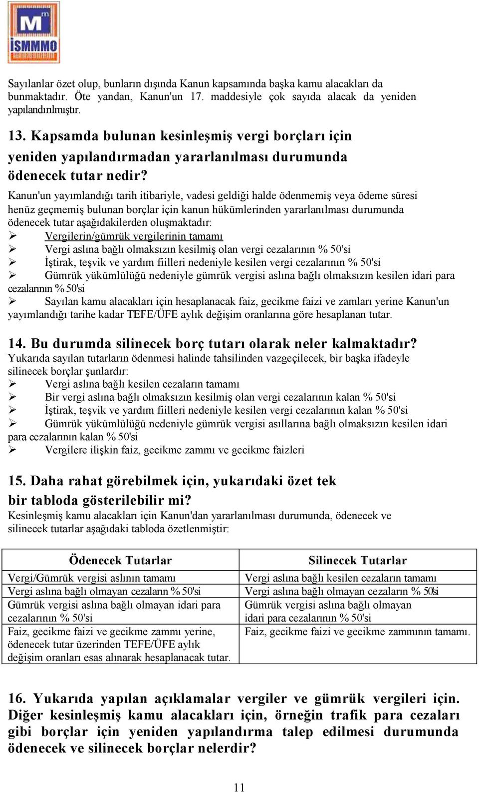 Kanun'un yayımlandığı tarih itibariyle, vadesi geldiği halde ödenmemiş veya ödeme süresi henüz geçmemiş bulunan borçlar için kanun hükümlerinden yararlanılması durumunda ödenecek tutar