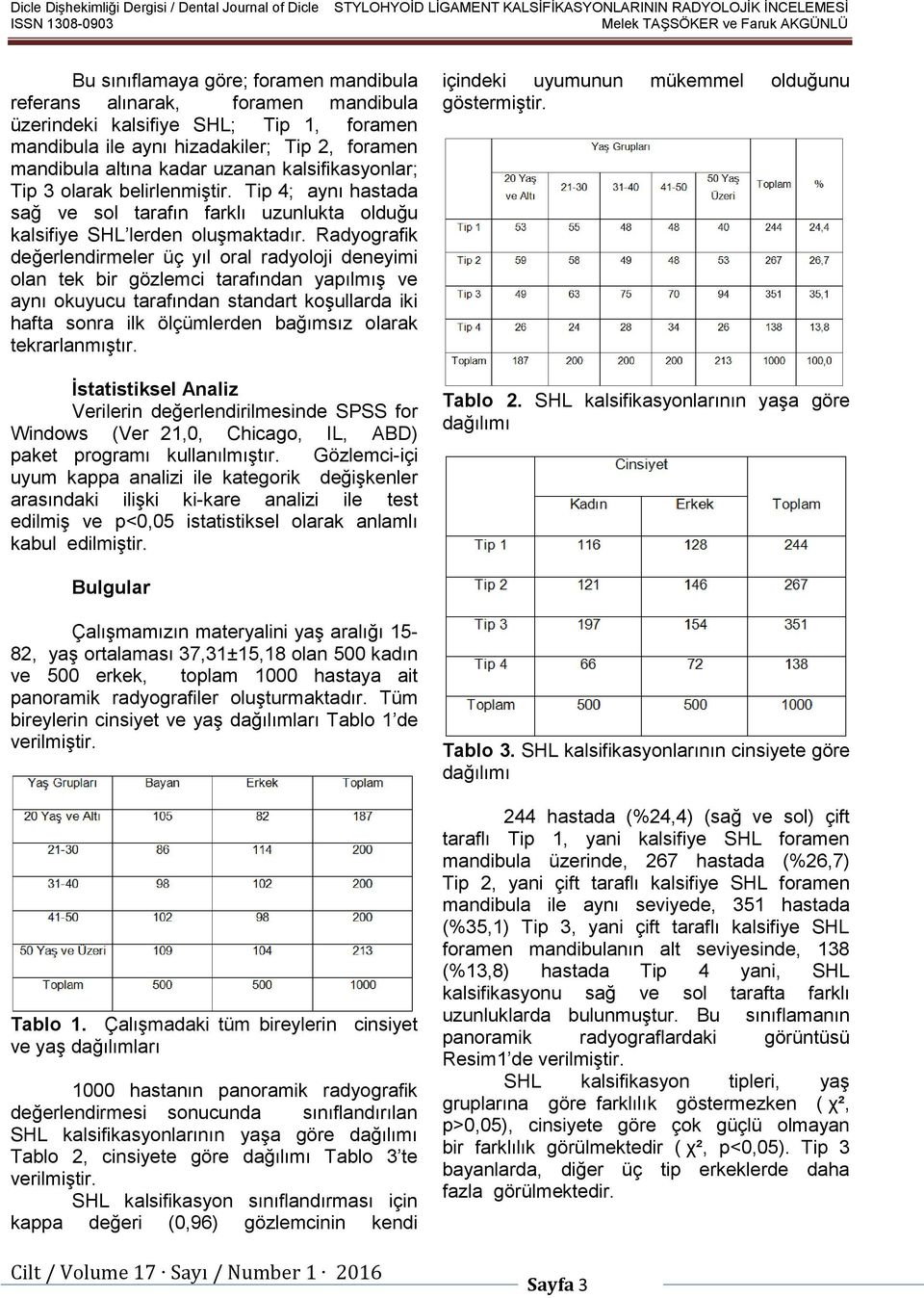 Tip 4; aynı hastada sağ ve sol tarafın farklı uzunlukta olduğu kalsifiye SHL lerden oluşmaktadır.