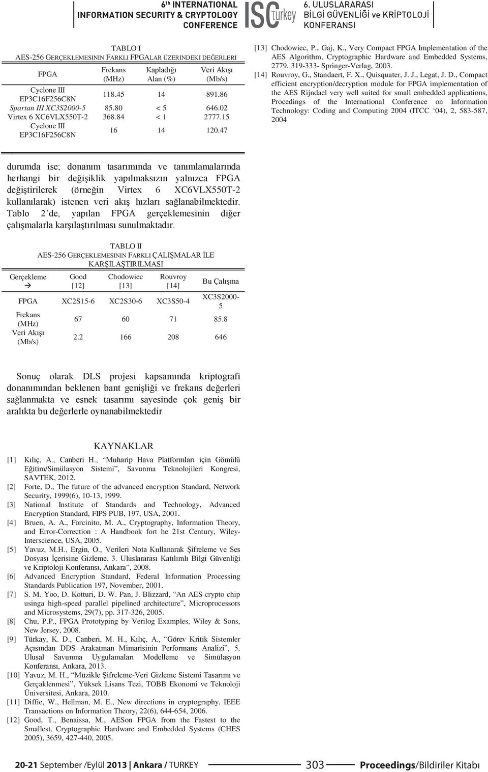 , Very Compact FPGA Implementation of the AES Algorithm, Cryptographic Hardware and Embedded Systems, 2779, 319-333- Springer-Verlag, 2003. [14] Rouvroy, G., Standaert, F. X., Quisquater, J.