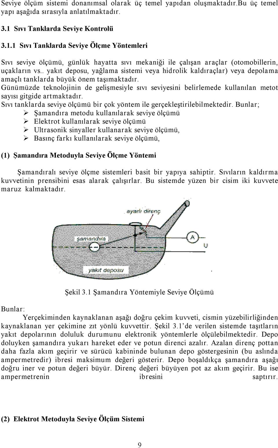 . yakıt deposu, yağlama sistemi veya hidrolik kaldıraçlar) veya depolama amaçlı tanklarda büyük önem taşımaktadır.