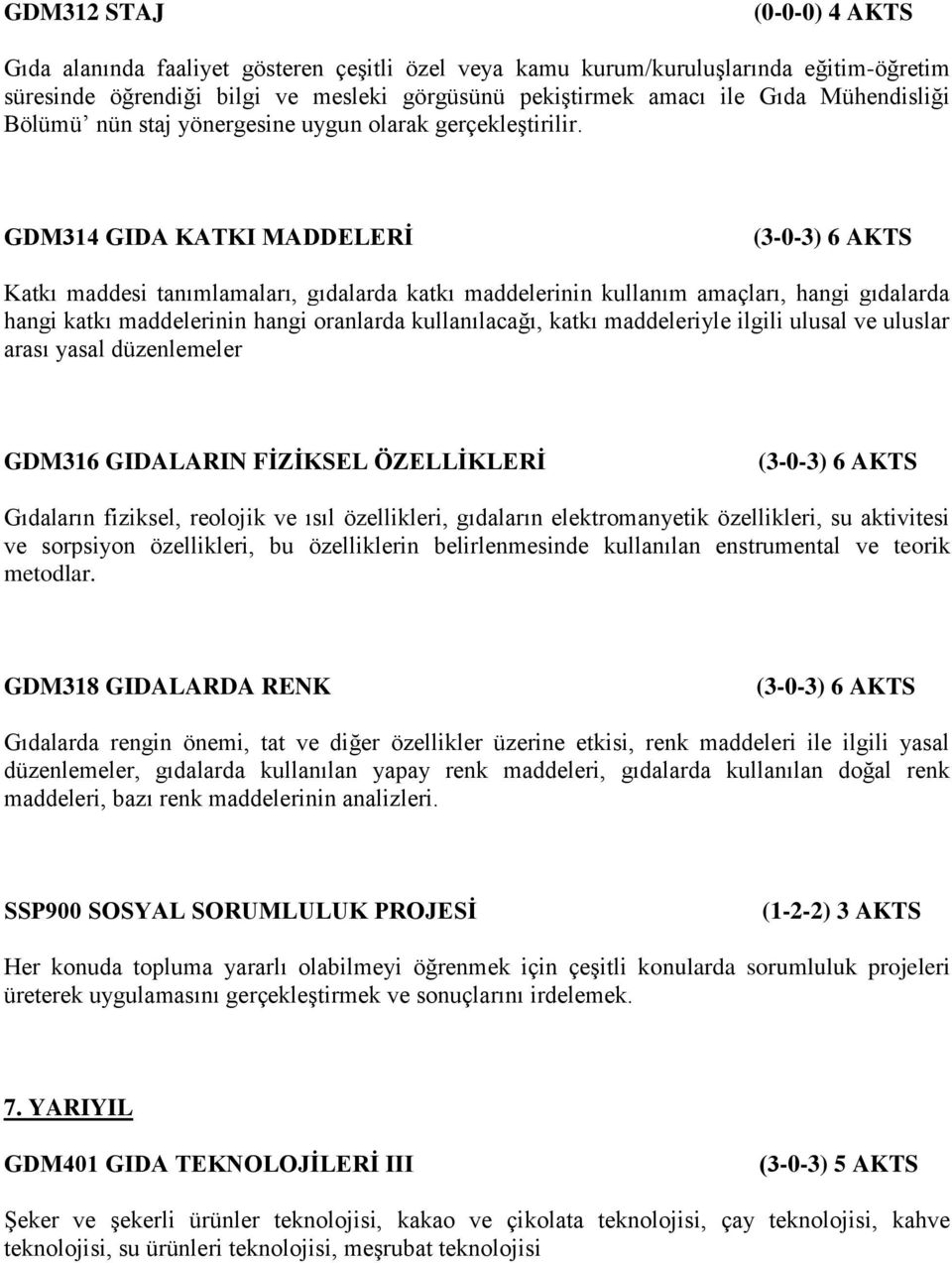 GDM314 GIDA KATKI MADDELERİ Katkı maddesi tanımlamaları, gıdalarda katkı maddelerinin kullanım amaçları, hangi gıdalarda hangi katkı maddelerinin hangi oranlarda kullanılacağı, katkı maddeleriyle