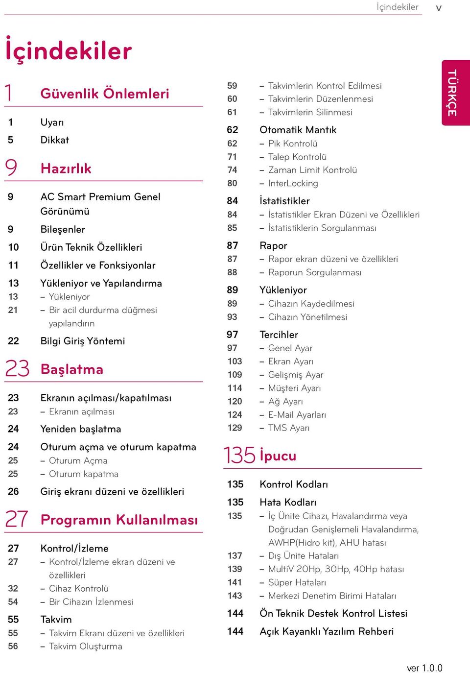 oturum kapatma 25 Oturum Açma 25 Oturum kapatma 26 Giriş ekranı düzeni ve özellikleri 27 Programın Kullanılması 27 Kontrol/İzleme 27 Kontrol/İzleme ekran düzeni ve özellikleri 32 Cihaz Kontrolü 54