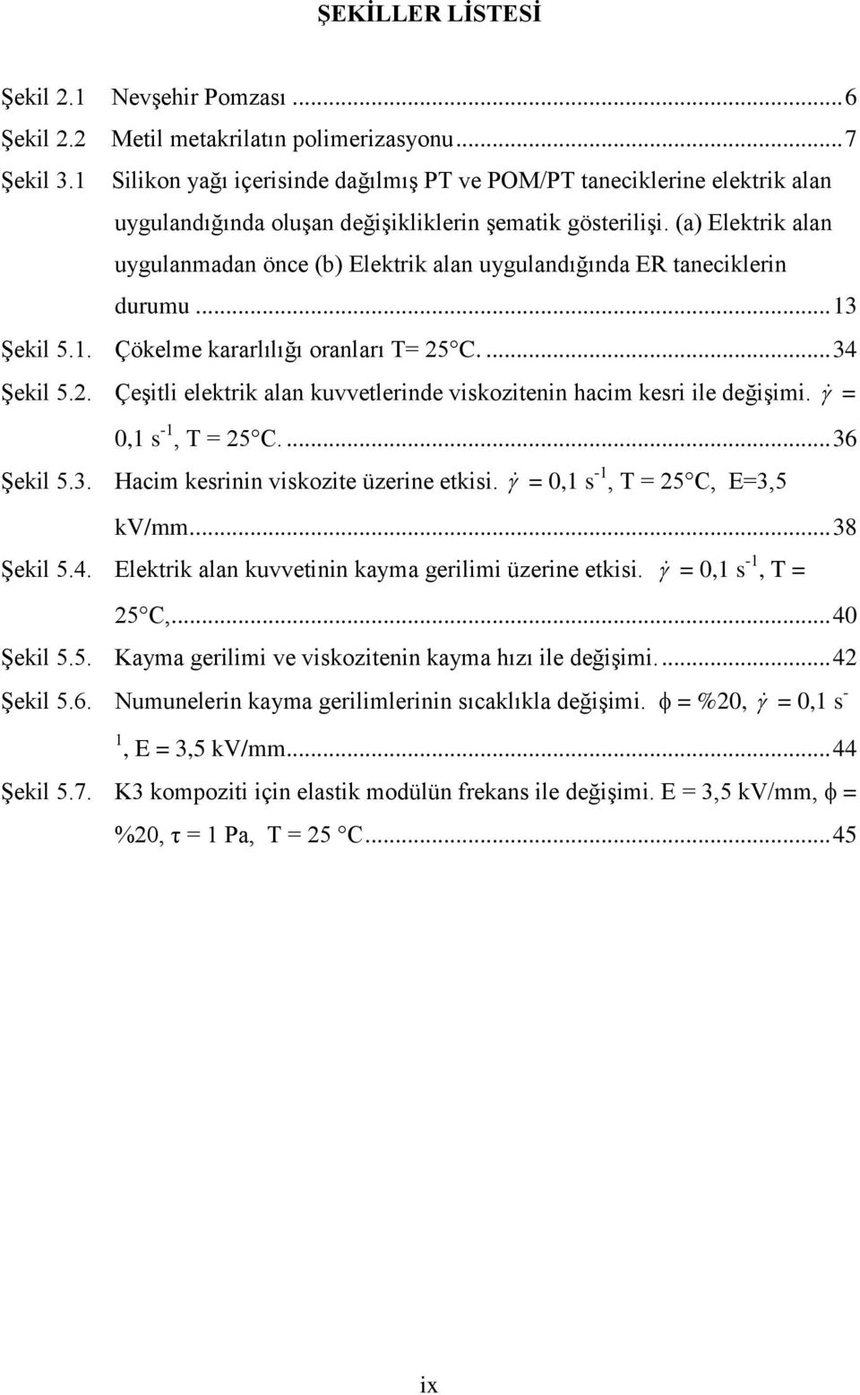 (a) Elektrik alan uygulanmadan önce (b) Elektrik alan uygulandığında ER taneciklerin durumu... 13 Şekil 5.1. Çökelme kararlılığı oranları T= 25