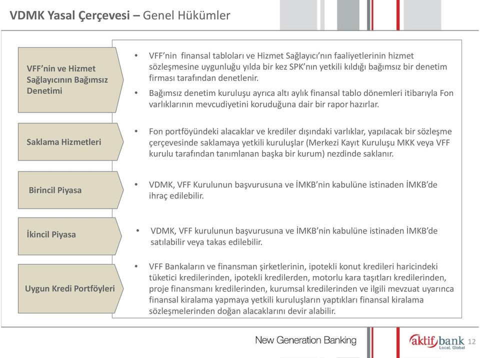 Bağımsız denetim kuruluşu ayrıca altı aylık finansal tablo dönemleri itibarıyla Fon varlıklarının mevcudiyetini koruduğuna dair bir rapor hazırlar.