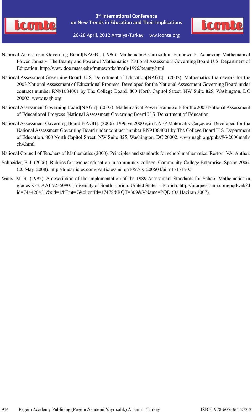 Mathematics Framework for the 2003 National Assessment of Educational Progress.