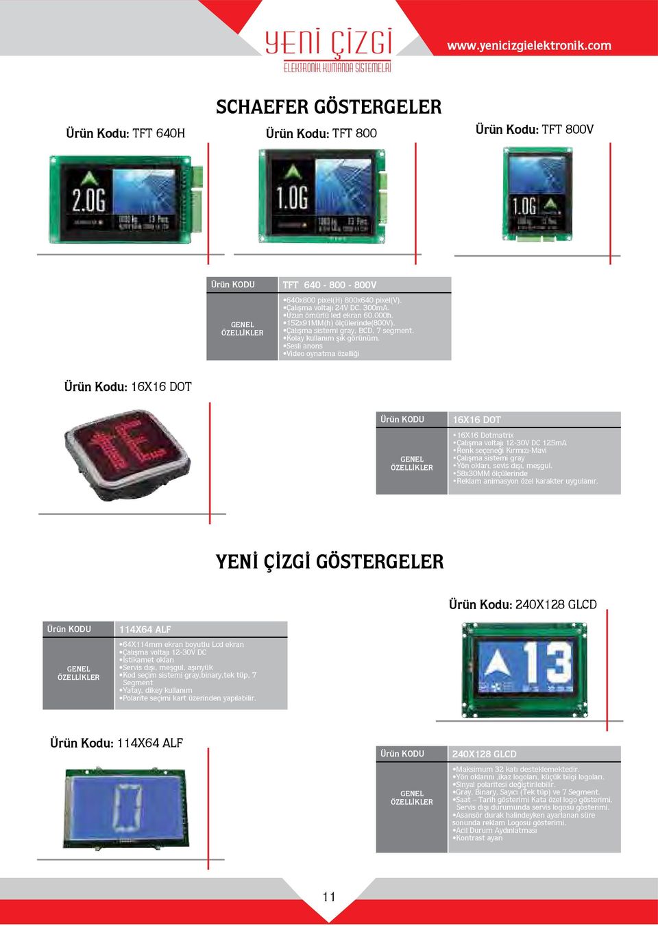 Sesli anons Video oynatma özelliği Ürün Kodu: 16X16 DOT GENEL 16X16 DOT 16X16 Dotmatrix Çalışma voltajı 12-30V DC 125mA Renk seçeneği Kırmızı-Mavi Çalışma sistemi gray Yön okları, sevis dışı, meşgul.