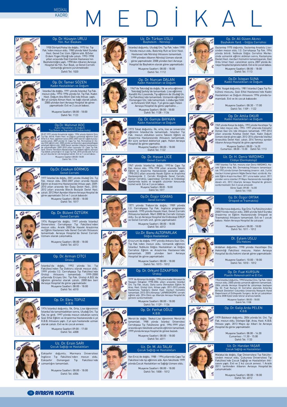 Dr. Tamer SÖZEN Kad n Hastalıkları ve Do um stanbul da do du. 1991 y l nda stanbul T p Fak. mezun oldu. 1992-1996 y l nda st. T p Fak. Kad n Hast. Do um Ana Bilim Dal nda ihtisas yapt.