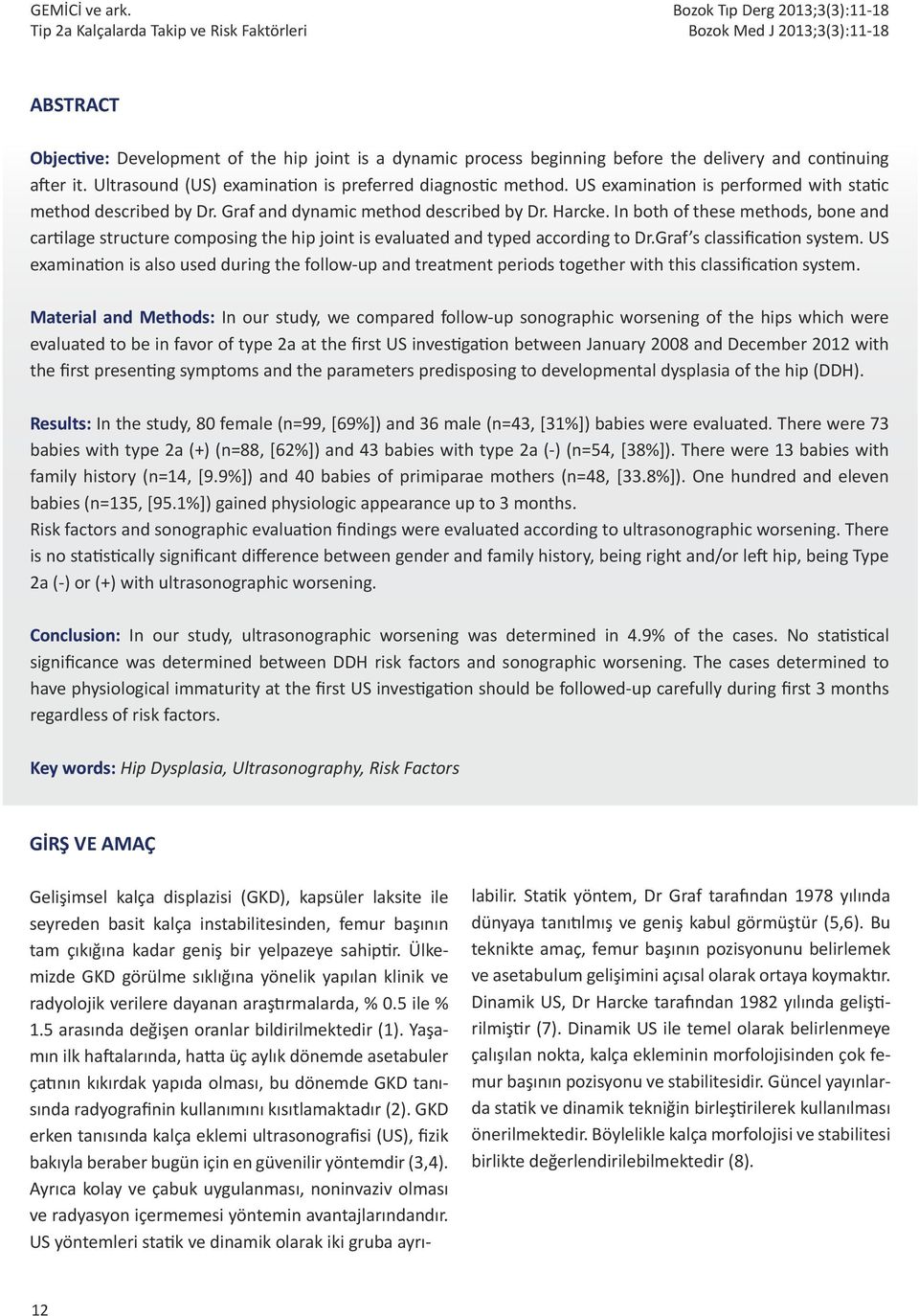 delivery and continuing after it. Ultrasound (US) examination is preferred diagnostic method. US examination is performed with static method described by Dr. Graf and dynamic method described by Dr.