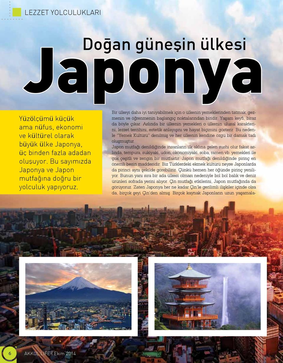 Yaşam keyfi, biraz da böyle çıkar. Aslında bir ülkenin yemekleri o ülkenin ulusal karakterini, lezzet tercihini, estetik anlayışını ve hayat biçimini gösterir.