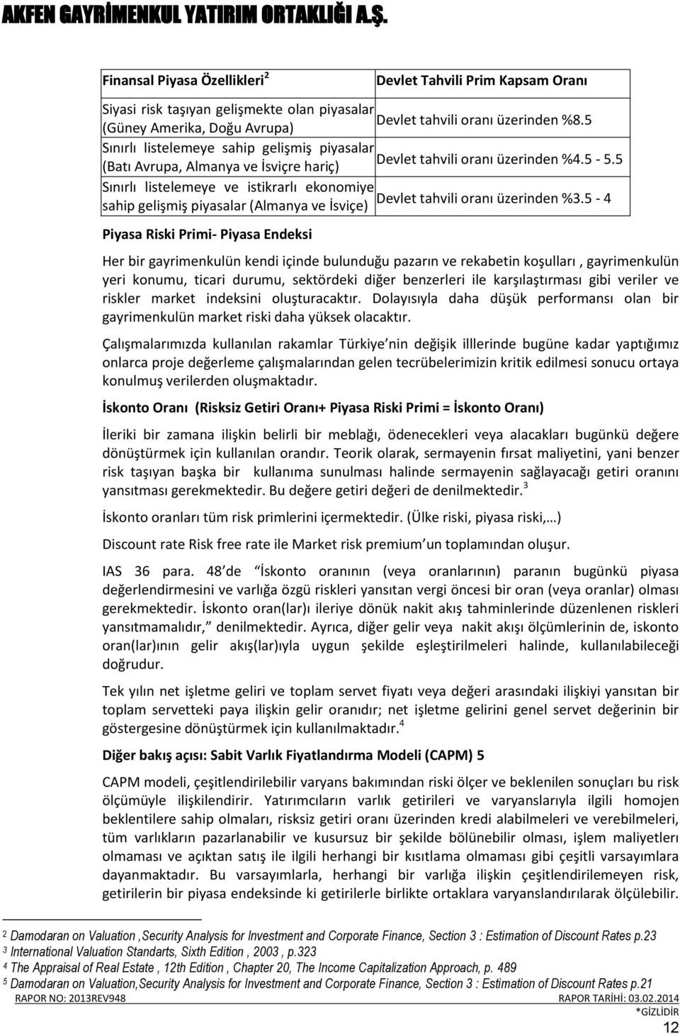 5 Sınırlı listelemeye ve istikrarlı ekonomiye sahip gelişmiş piyasalar (Almanya ve İsviçe) Devlet tahvili oranı üzerinden %3.