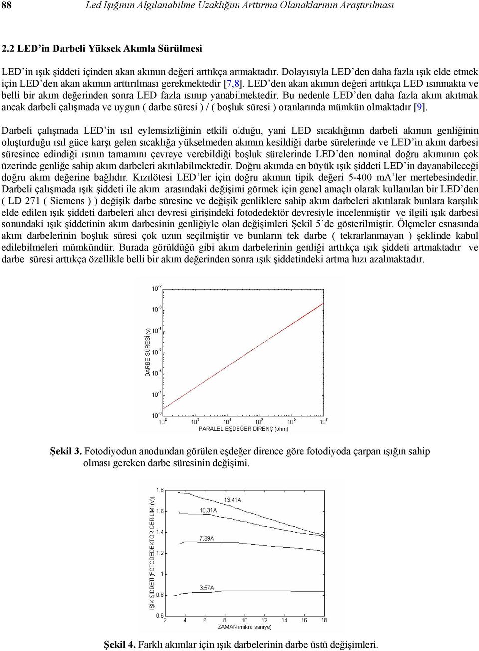 LED den akan akımın değeri arttıkça LED ısınmakta ve belli bir akım değerinden sonra LED fazla ısınıp yanabilmektedir.