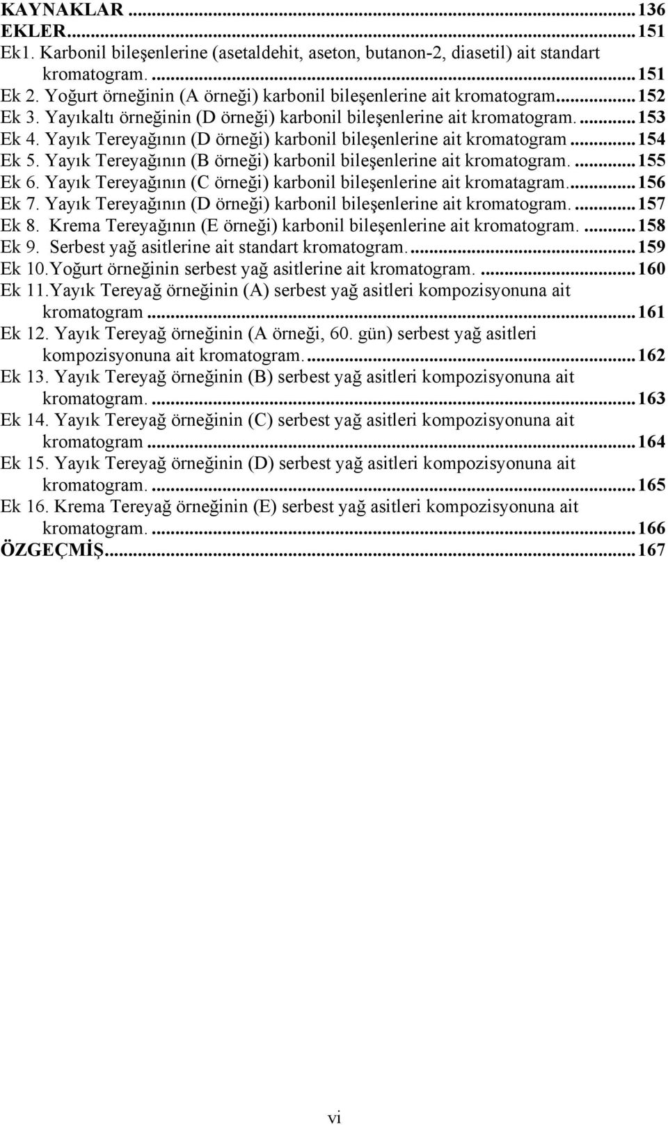 Yayık Tereyağının (D örneği) karbonil bileşenlerine ait kromatogram...154 Ek 5. Yayık Tereyağının (B örneği) karbonil bileşenlerine ait kromatogram....155 Ek 6.