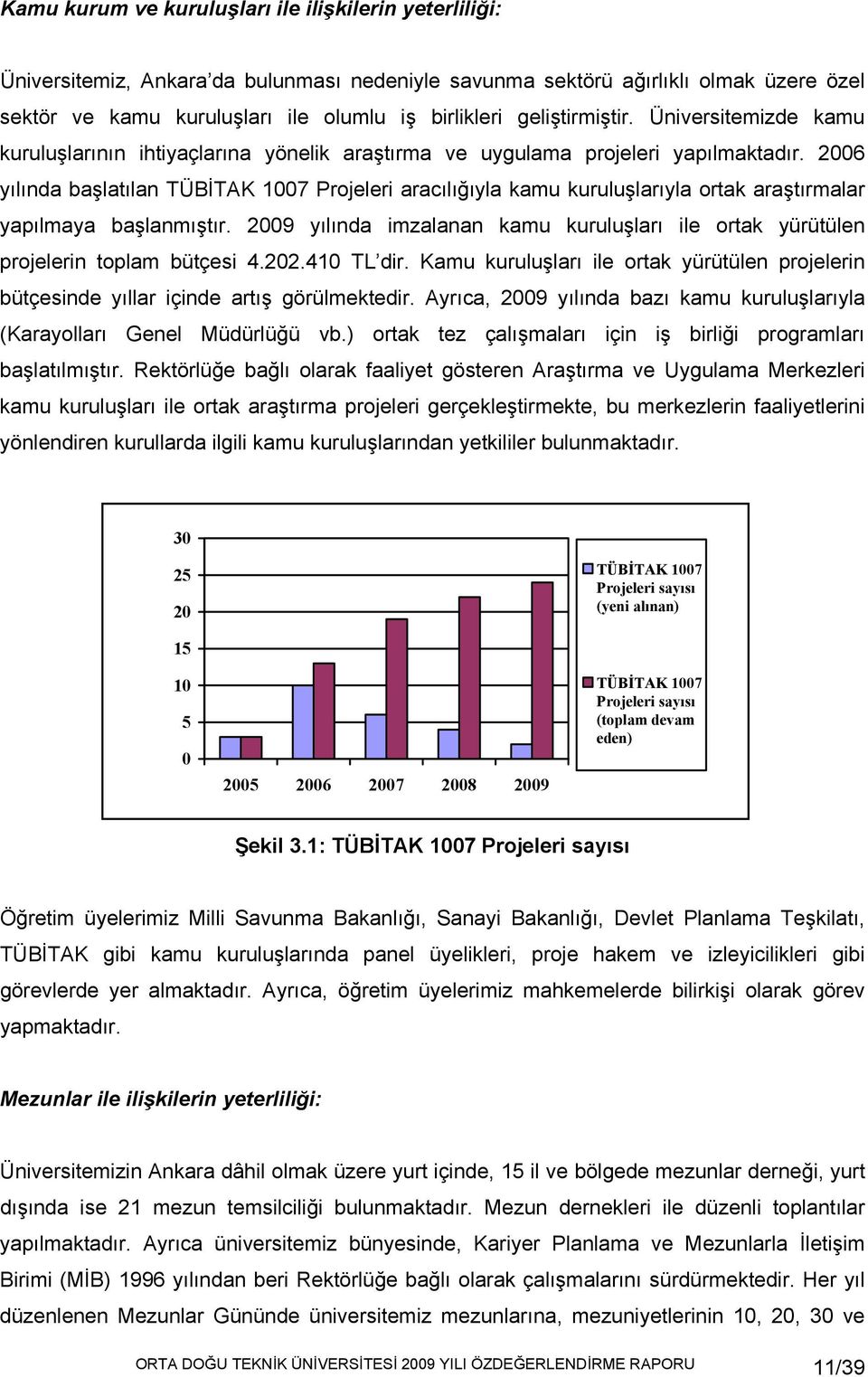 2006 yılında başlatılan TÜBİTAK 1007 Projeleri aracılığıyla kamu kuruluşlarıyla ortak araştırmalar yapılmaya başlanmıştır.