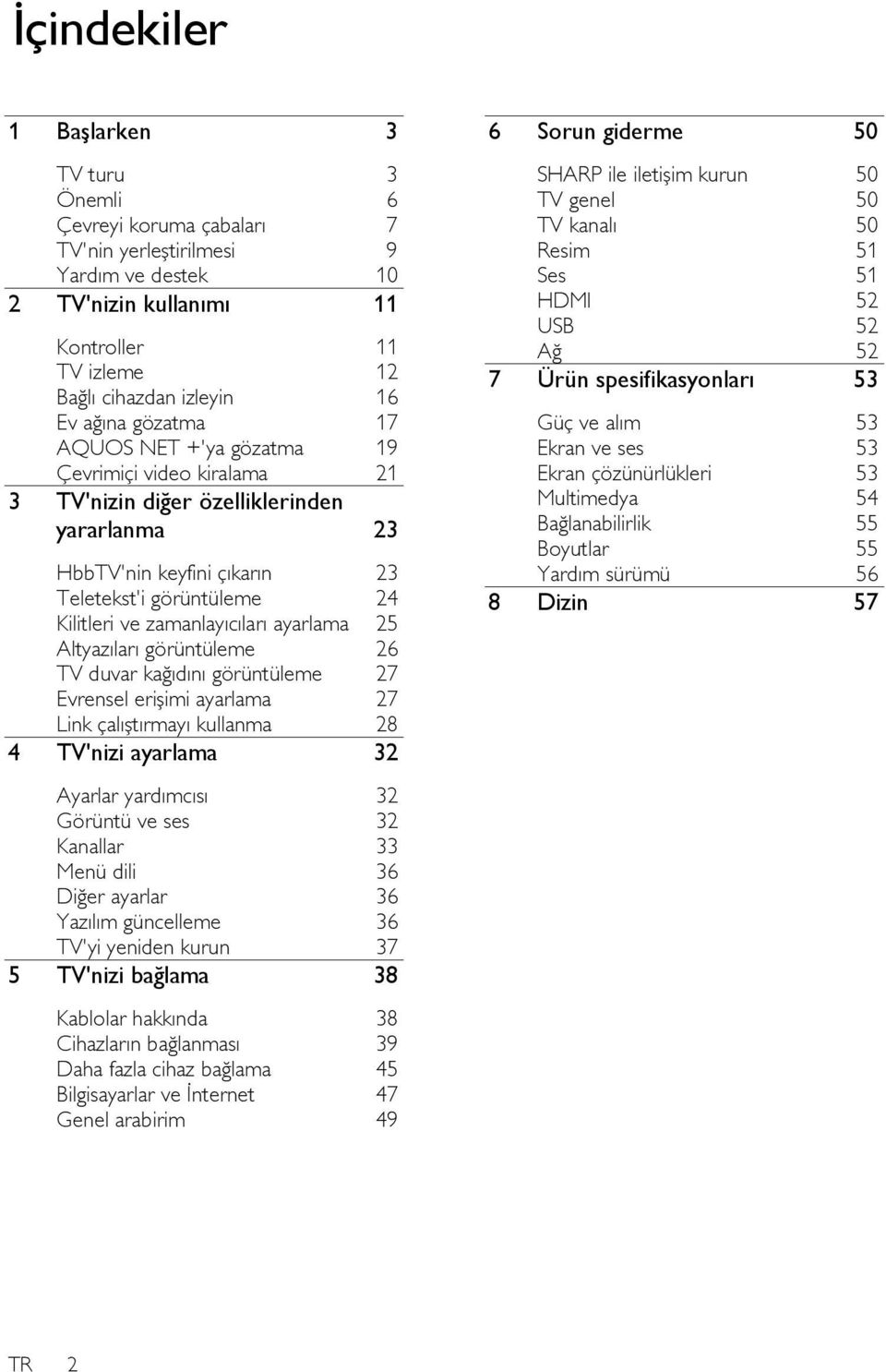 zamanlayıcıları ayarlama 25 Altyazıları görüntüleme 26 TV duvar kağıdını görüntüleme 27 Evrensel erişimi ayarlama 27 Link çalıştırmayı kullanma 28 4 TV'nizi ayarlama 32 Ayarlar yardımcısı 32 Görüntü