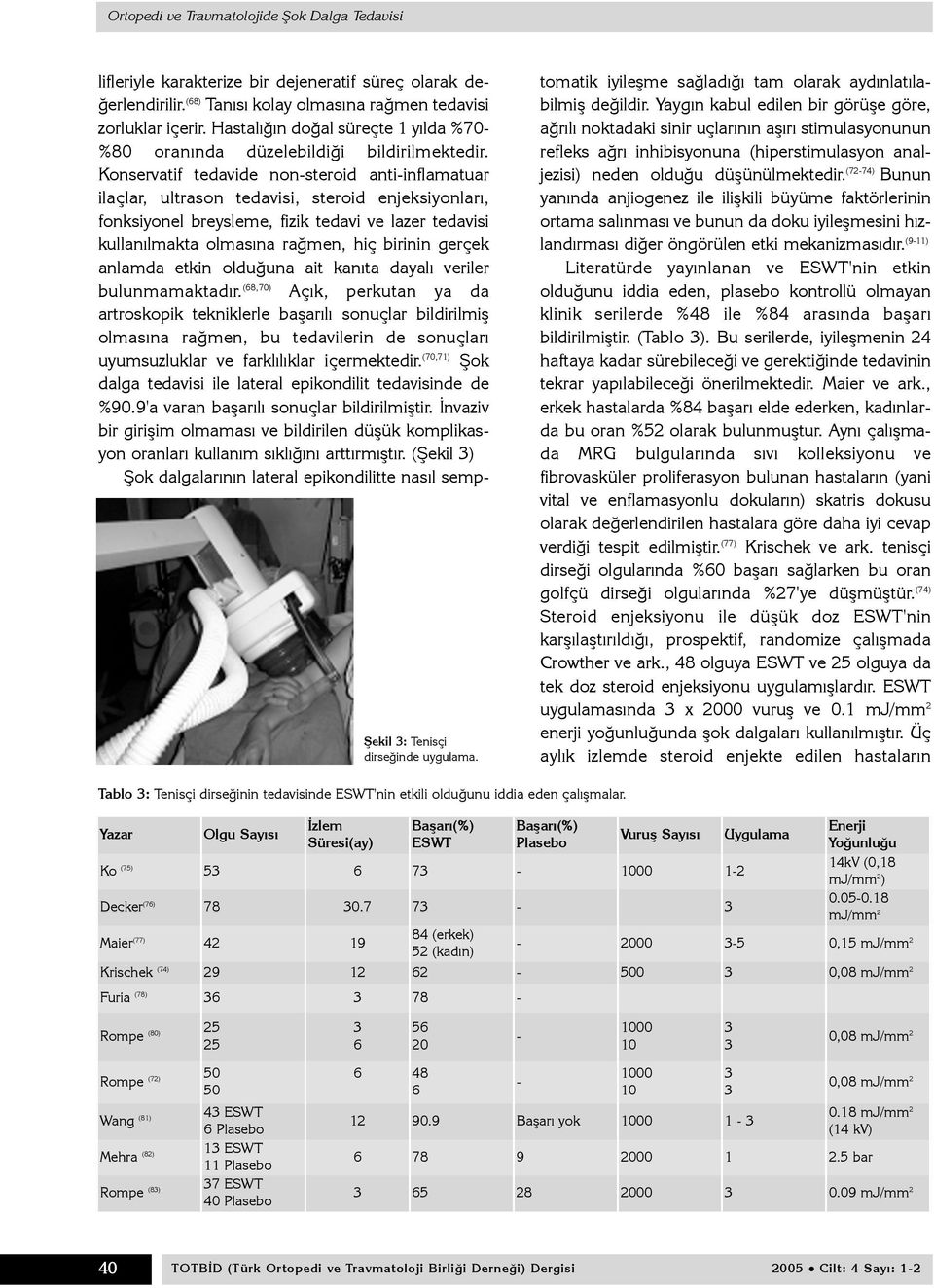 Konservatif tedavide non-steroid anti-inflamatuar ilaçlar, ultrason tedavisi, steroid enjeksiyonlarý, fonksiyonel breysleme, fizik tedavi ve lazer tedavisi kullanýlmakta olmasýna raðmen, hiç birinin