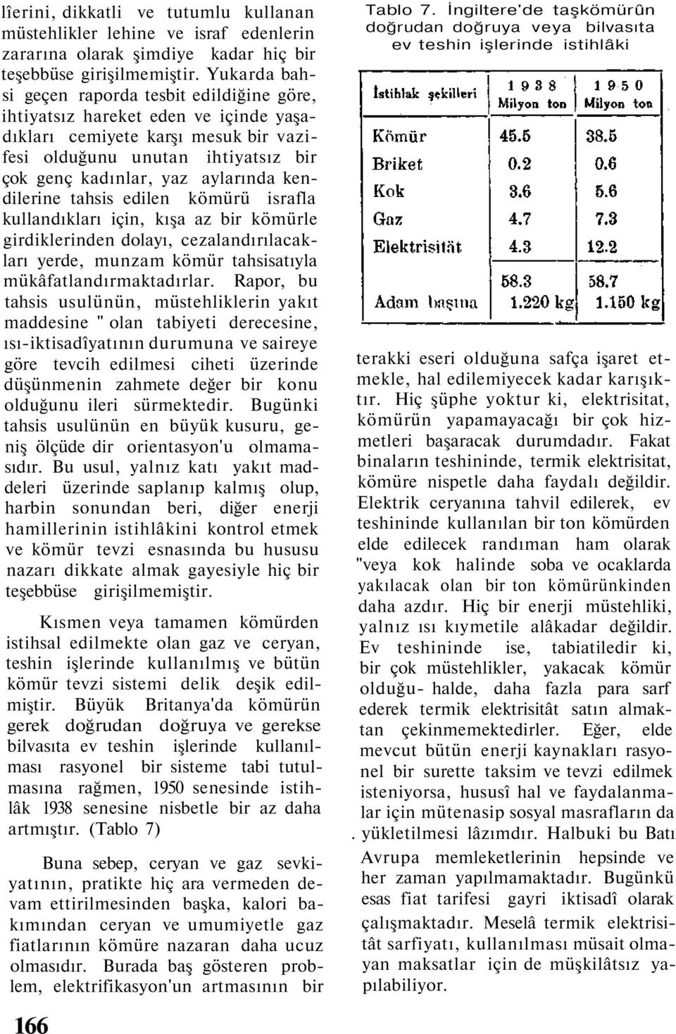 kendilerine tahsis edilen kömürü israfla kullandıkları için, kışa az bir kömürle girdiklerinden dolayı, cezalandırılacakları yerde, munzam kömür tahsisatıyla mükâfatlandırmaktadırlar.