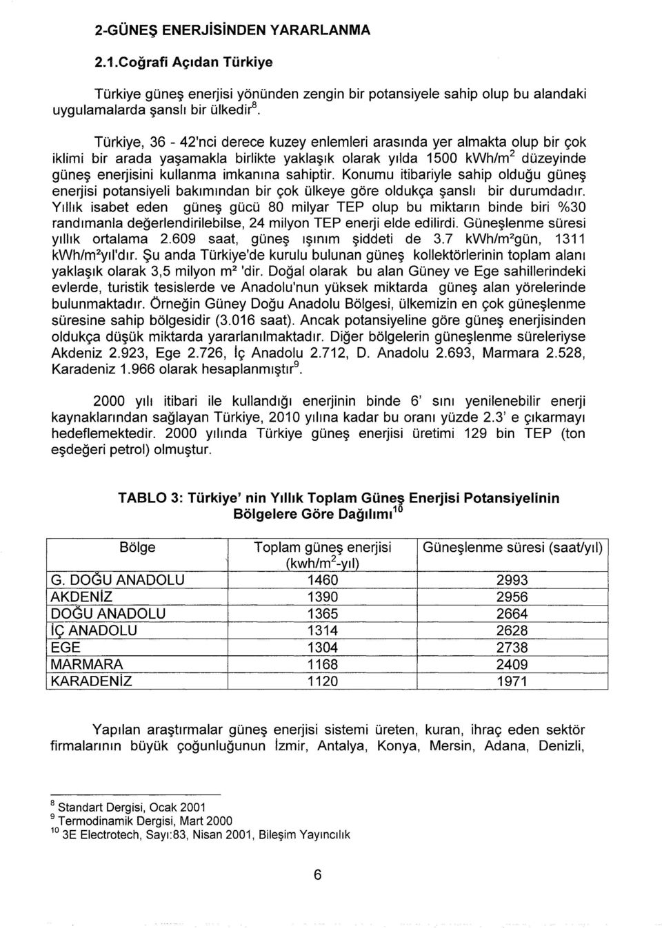 sahiptir. Konumu itibariyle sahip olduğu güneş enerjisi potansiyeli bakımından bir çok ülkeye göre oldukça şanslı bir durumdadır.