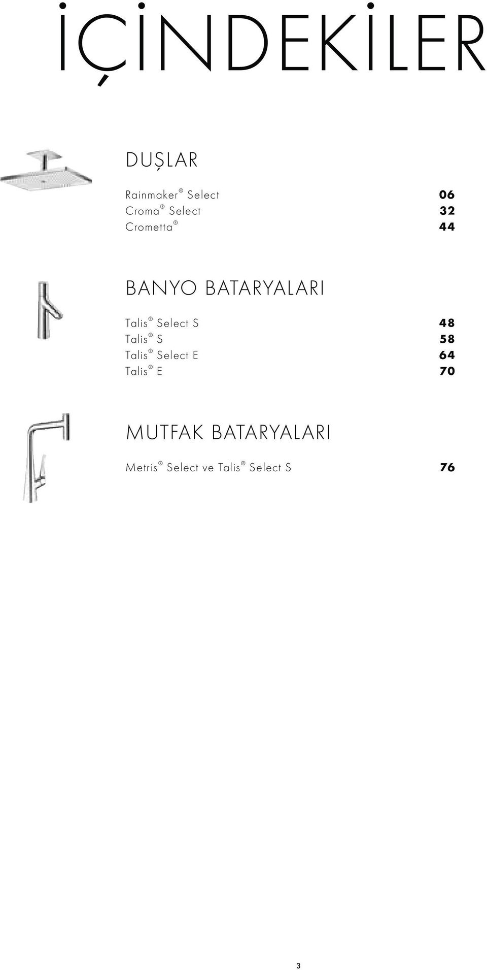 Select S 48 Talis S 58 Talis Select E 64 Talis E