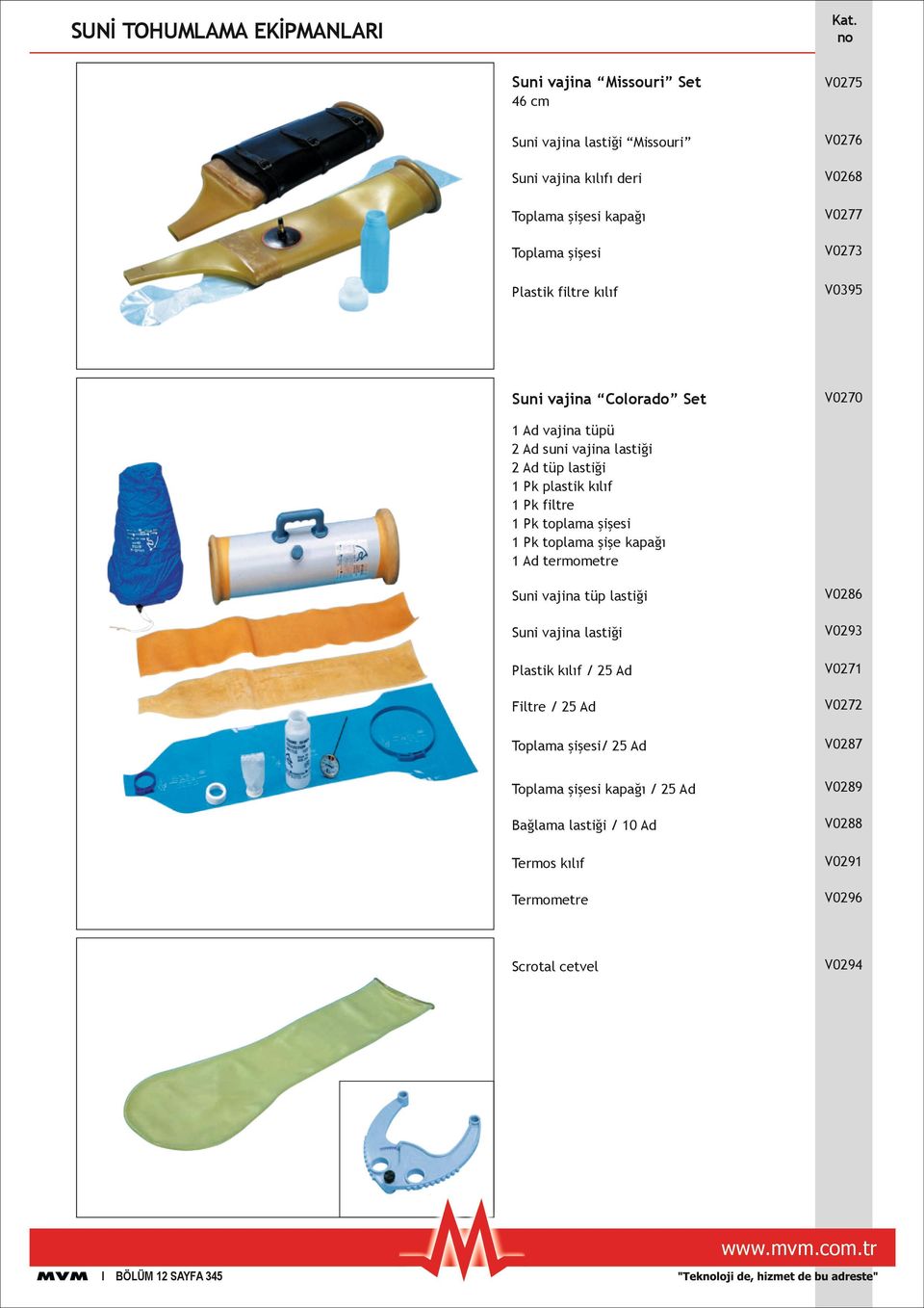 şişesi 1 Pk toplama şişe kapağı 1 Ad termometre Suni vajina tüp lastiği V0286 Suni vajina lastiği V0293 Plastik kılıf / 25 Ad V0271 Filtre / 25 Ad V0272