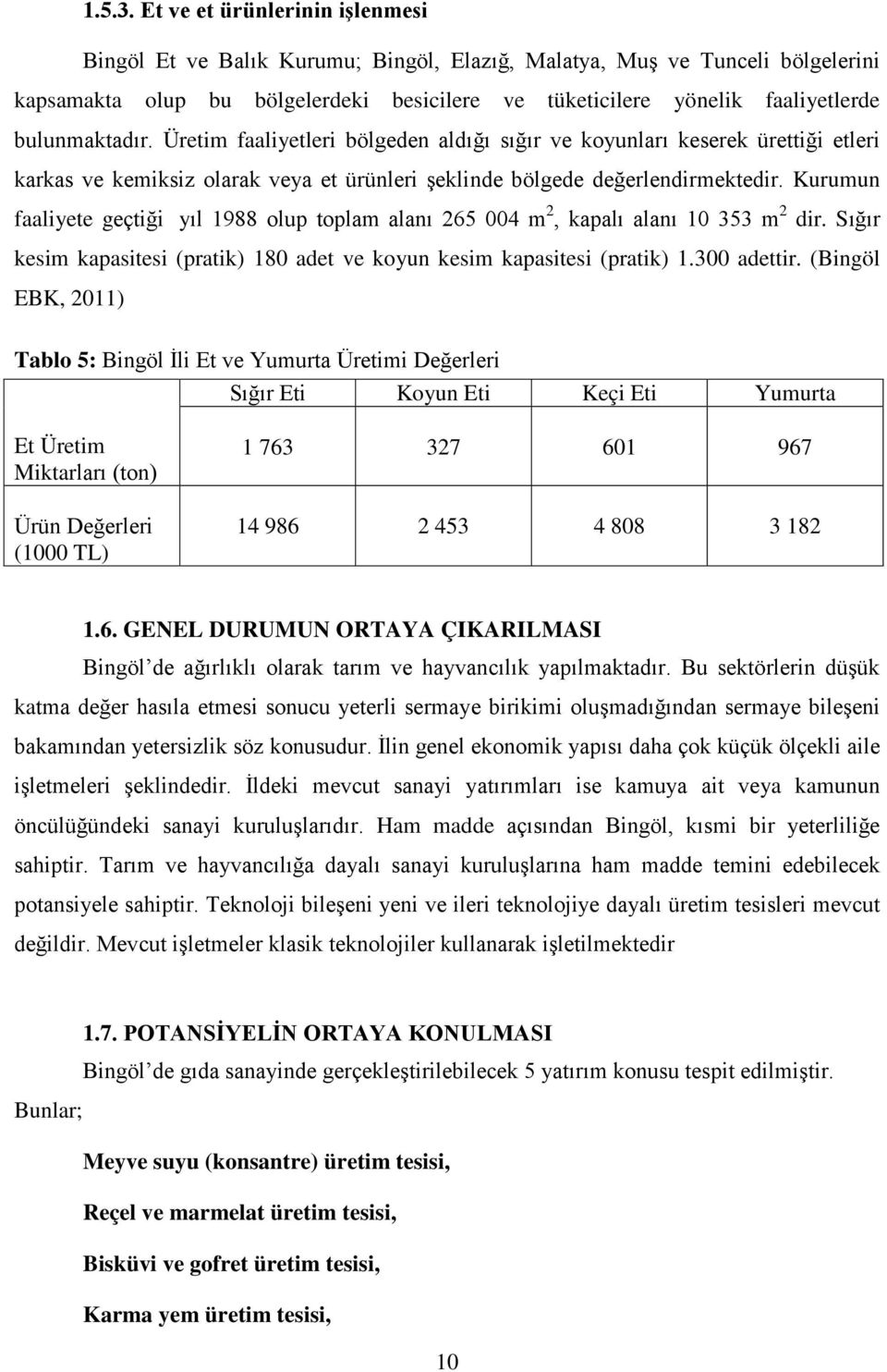 bulunmaktadır. Üretim faaliyetleri bölgeden aldığı sığır ve koyunları keserek ürettiği etleri karkas ve kemiksiz olarak veya et ürünleri şeklinde bölgede değerlendirmektedir.