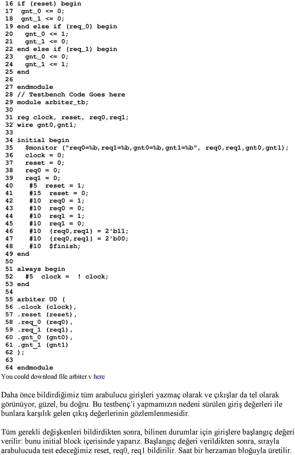 = 0; 37 reset = 0; 38 req0 = 0; 39 req1 = 0; 40 #5 reset = 1; 41 #15 reset = 0; 42 #10 req0 = 1; 43 #10 req0 = 0; 44 #10 req1 = 1; 45 #10 req1 = 0; 46 #10 {req0,req1} = 2'b11; 47 #10 {req0,req1} =