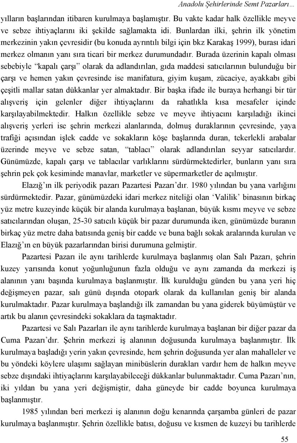 Burada üzerinin kapalı olması sebebiyle kapalı çarşı olarak da adlandırılan, gıda maddesi satıcılarının bulunduğu bir çarşı ve hemen yakın çevresinde ise manifatura, giyim kuşam, zücaciye, ayakkabı