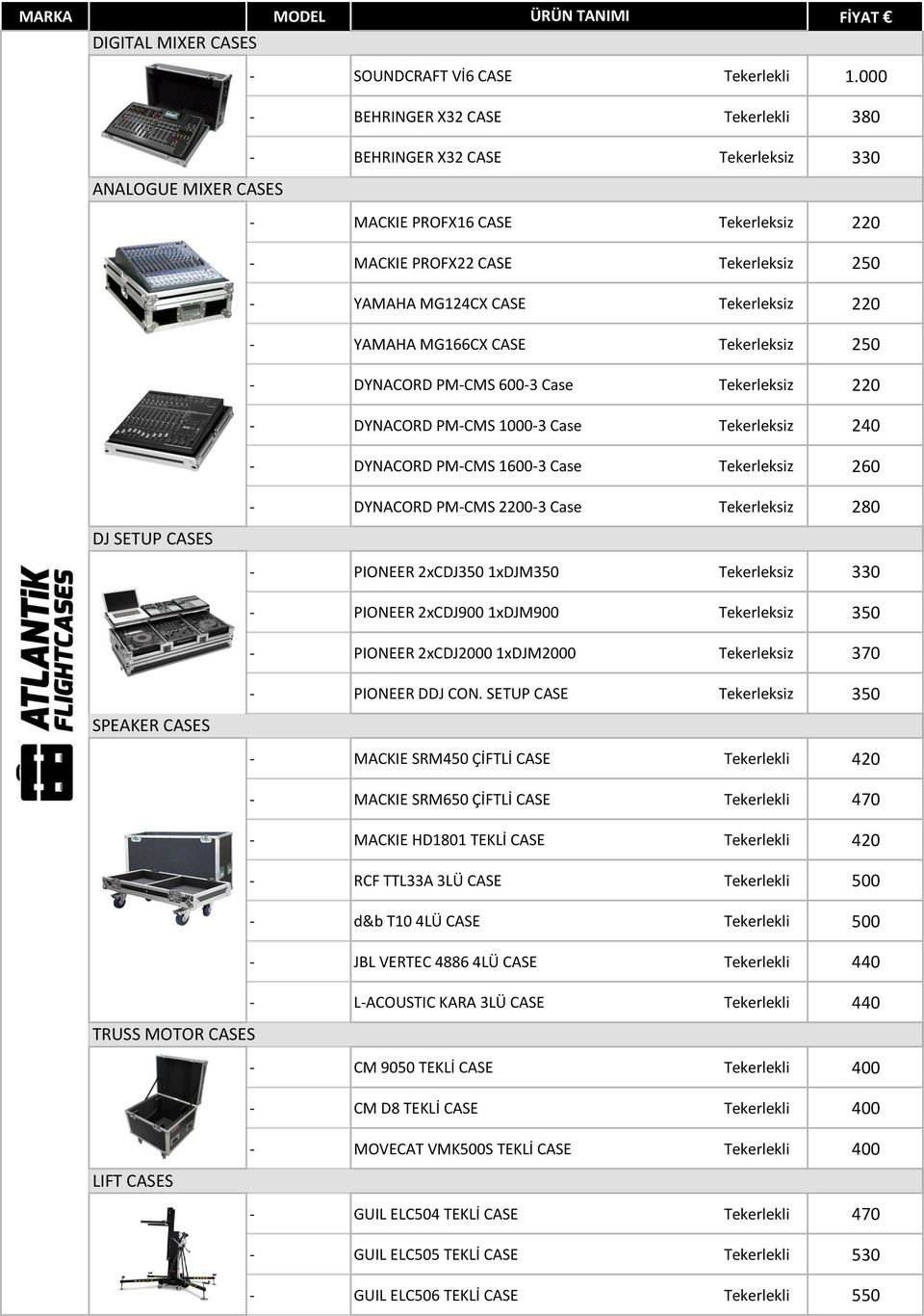 MG166CX CASE Tekerleksiz 250 - DYNACORD PM-CMS 600-3 Case Tekerleksiz 220 - DYNACORD PM-CMS 1000-3 Case Tekerleksiz 240 - DYNACORD PM-CMS 1600-3 Case Tekerleksiz 260 - DYNACORD PM-CMS 2200-3 Case