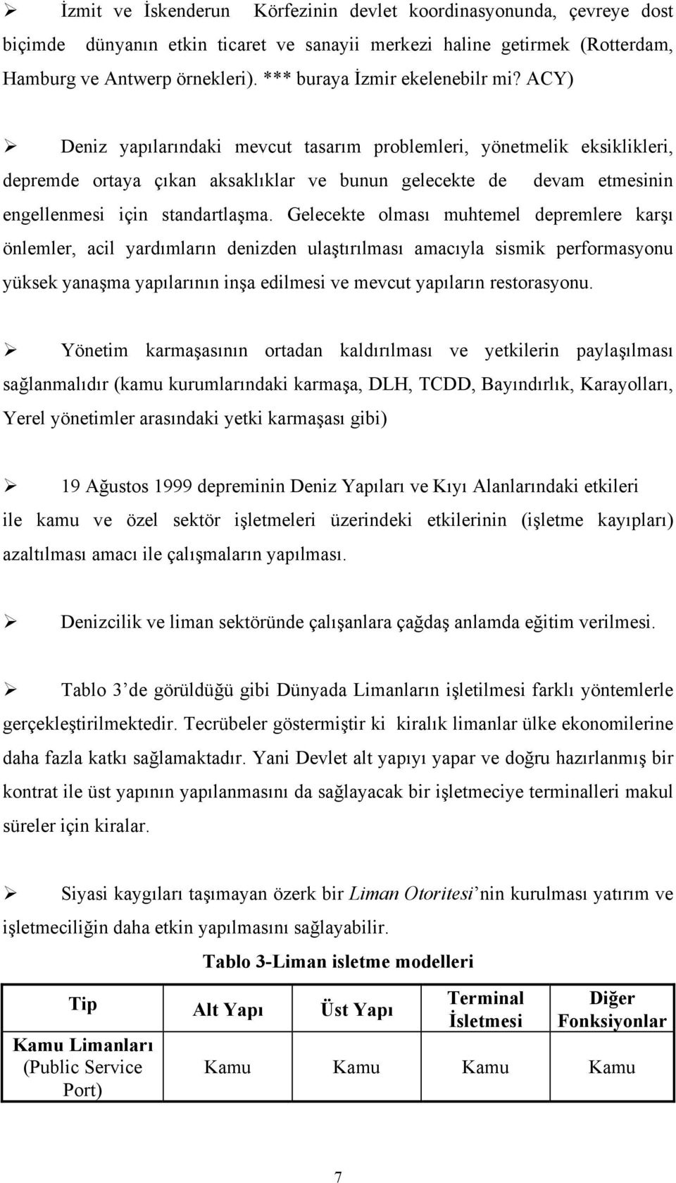 ACY) Deniz yapılarındaki mevcut tasarım problemleri, yönetmelik eksiklikleri, depremde ortaya çıkan aksaklıklar ve bunun gelecekte de devam etmesinin engellenmesi için standartlaşma.