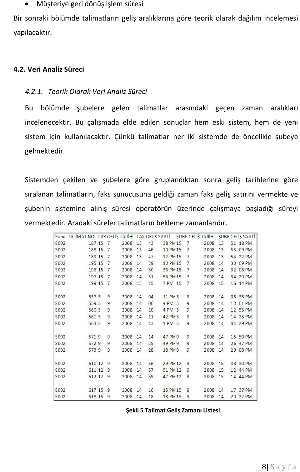 Bu çalışmada elde edilen sonuçlar hem eski sistem, hem de yeni sistem için kullanılacaktır. Çünkü talimatlar her iki sistemde de öncelikle şubeye gelmektedir.