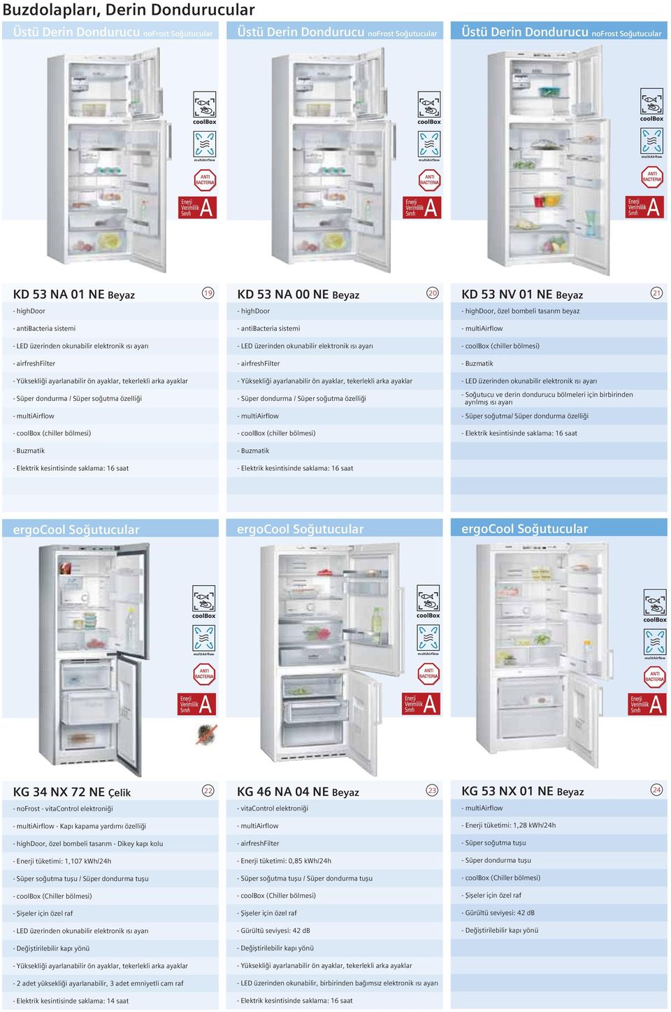 coolbox (chiller bölmesi) - Buzmatik - Elektrik kesintisinde saklama: 16 saat KD 53 NA 00 NE Beyaz 20 - highdoor -  coolbox (chiller bölmesi) - Buzmatik - Elektrik kesintisinde saklama: 16 saat KD 53