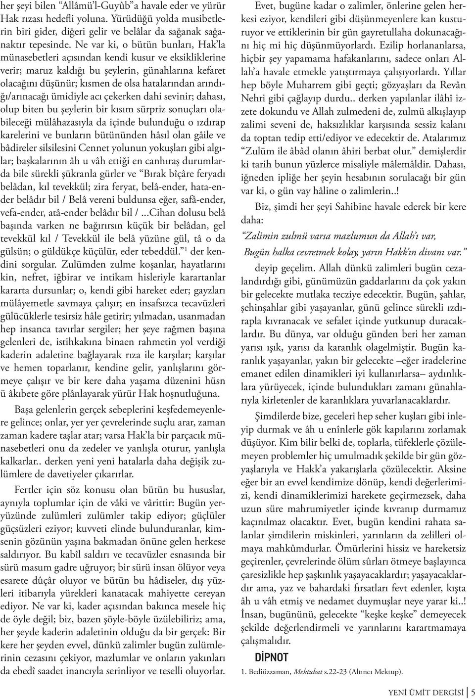 arındığı/arınacağı ümidiyle acı çekerken dahi sevinir; dahası, olup biten bu şeylerin bir kısım sürpriz sonuçları olabileceği mülâhazasıyla da içinde bulunduğu o ızdırap karelerini ve bunların