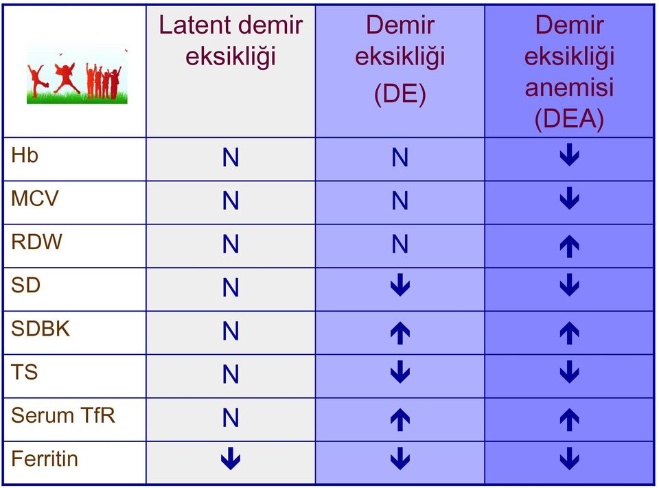 anemisi (DEA) Hb N N MCV N N RDW