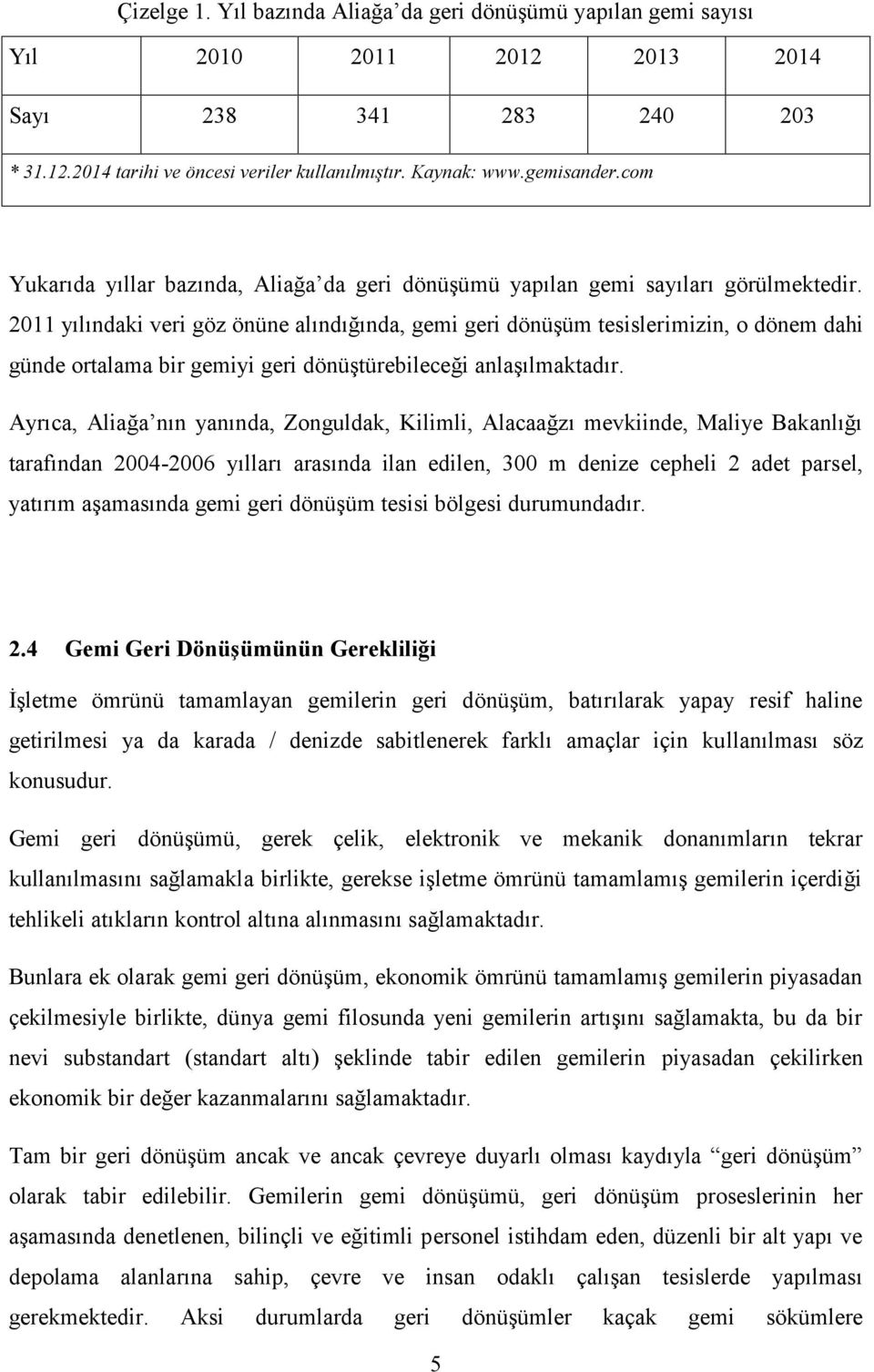 2011 yılındaki veri göz önüne alındığında, gemi geri dönüşüm tesislerimizin, o dönem dahi günde ortalama bir gemiyi geri dönüştürebileceği anlaşılmaktadır.