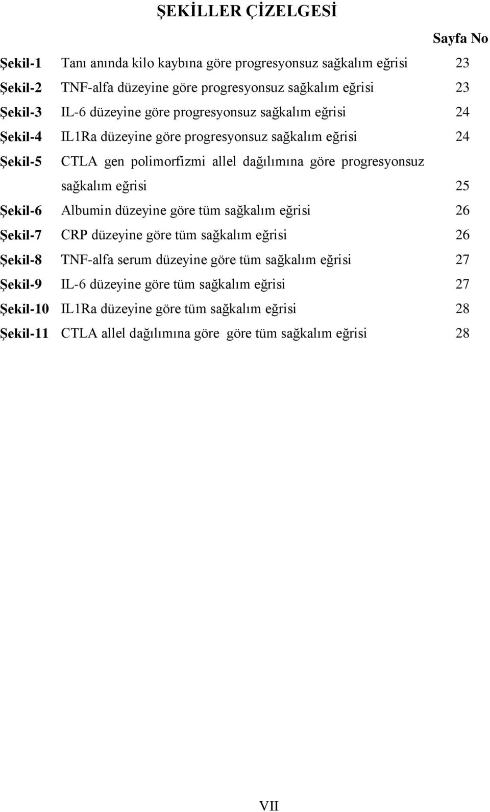 progresyonsuz sağkalım eğrisi 25 Şekil-6 Albumin düzeyine göre tüm sağkalım eğrisi 26 Şekil-7 CRP düzeyine göre tüm sağkalım eğrisi 26 Şekil-8 TNF-alfa serum düzeyine göre