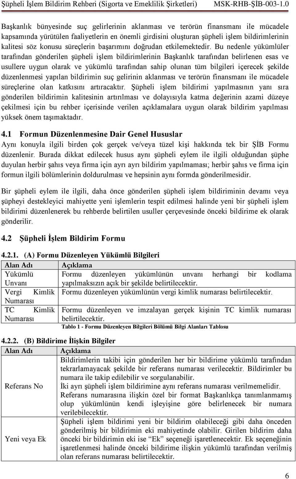 Bu nedenle yükümlüler tarafından gönderilen şüpheli işlem bildirimlerinin Başkanlık tarafından belirlenen esas ve usullere uygun olarak ve yükümlü tarafından sahip olunan tüm bilgileri içerecek