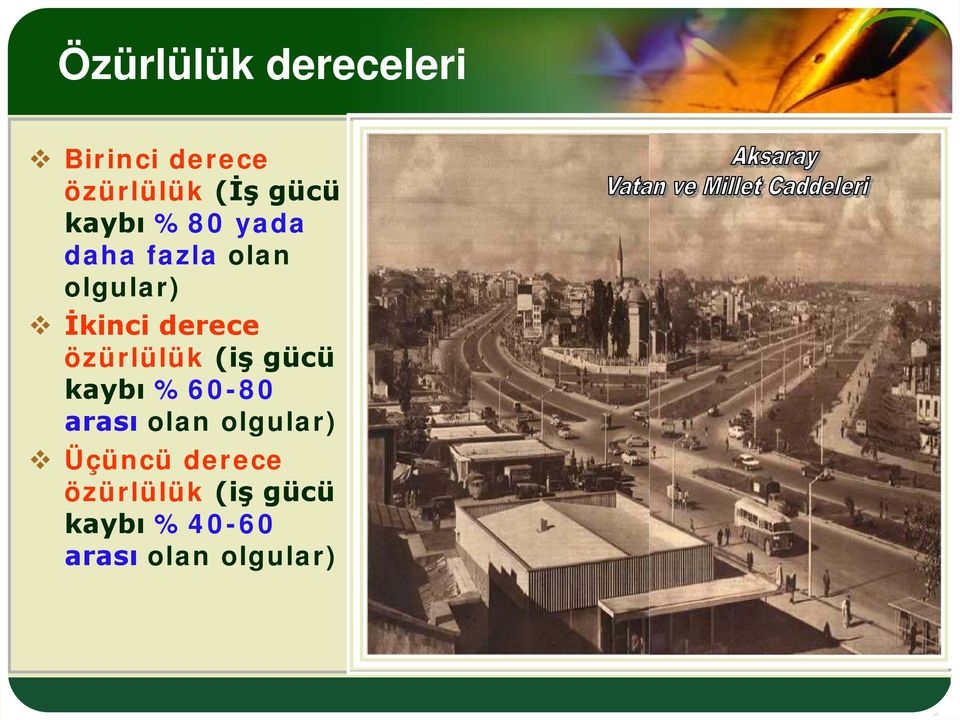 özürlülük (iş gücü kaybı %60-80 arası olan olgular)