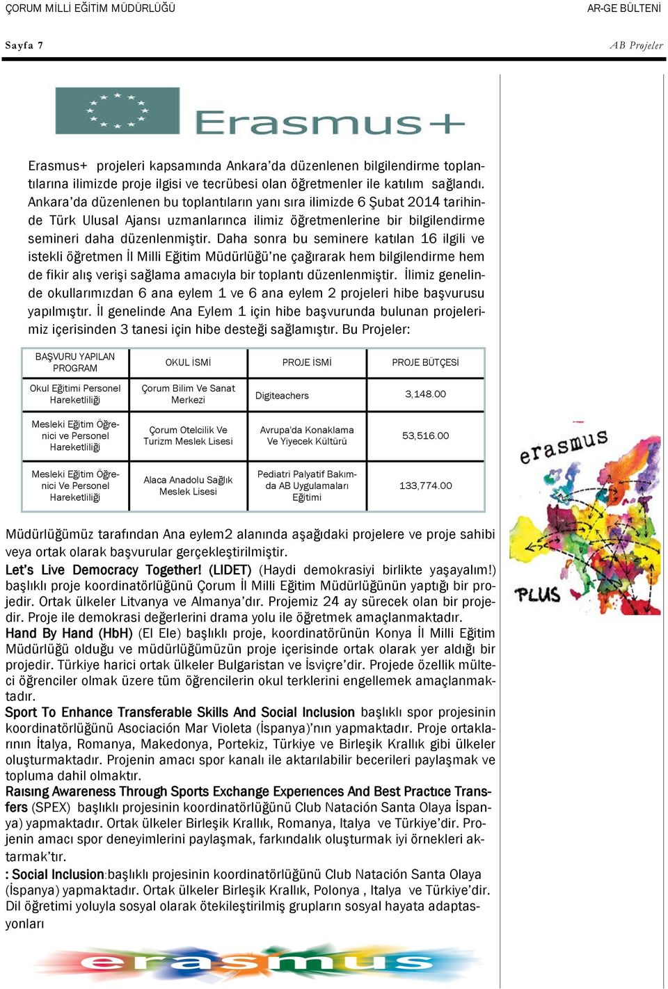 Daha sonra bu seminere katılan 16 ilgili ve istekli öğretmen Ġl Milli Eğitim Müdürlüğü ne çağırarak hem bilgilendirme hem de fikir alıģ veriģi sağlama amacıyla bir toplantı düzenlenmiģtir.