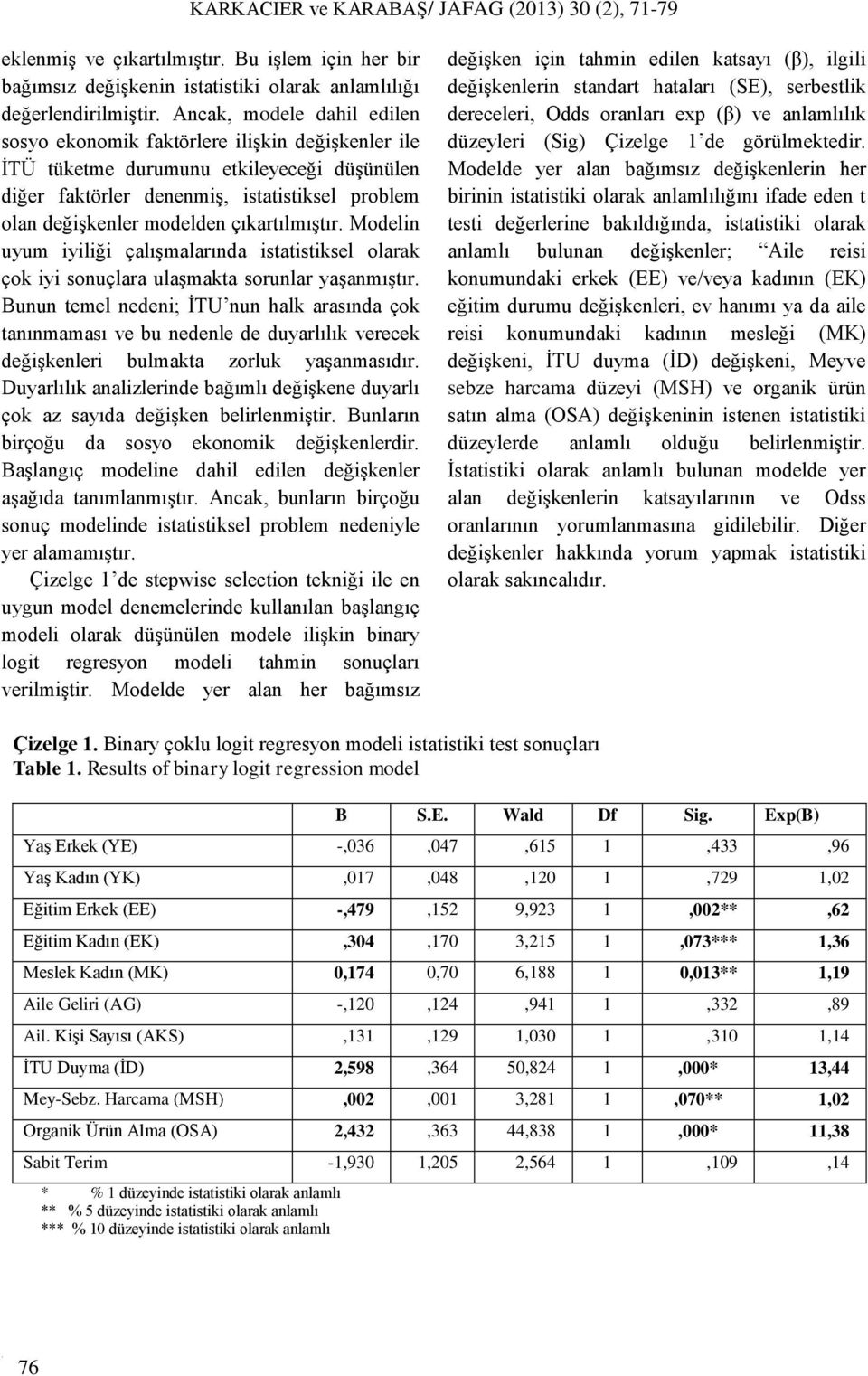 Modeln uyum ylğ çalışmalarında statstksel olarak çok y sonuçlara ulaşmakta sorunlar yaşanmıştır.