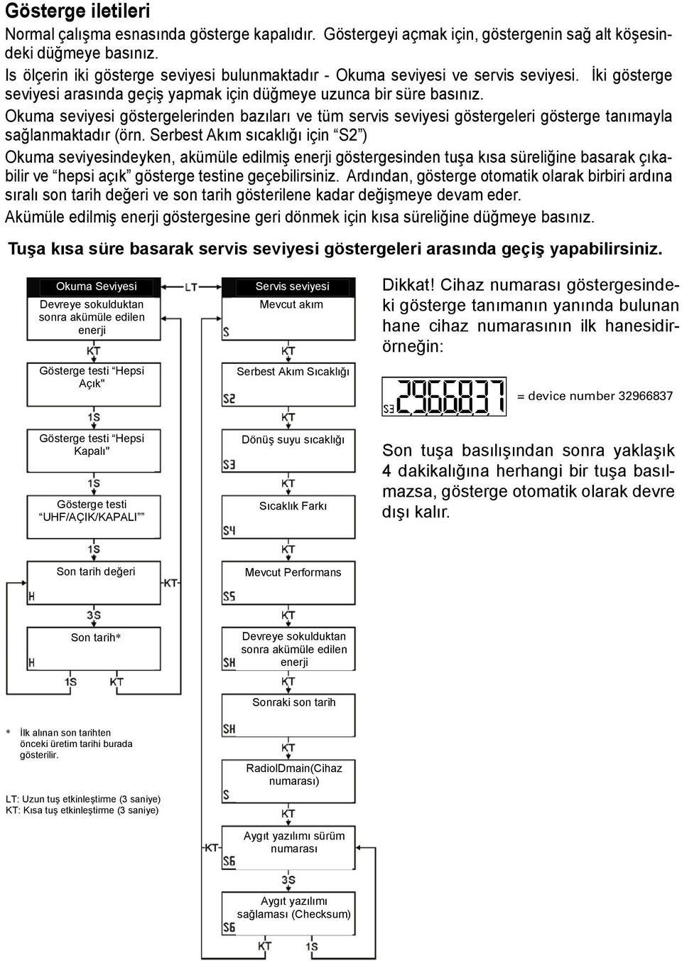 Okuma seviyesi göstergelerinden bazıları ve tüm servis seviyesi göstergeleri gösterge tanımayla sağlanmaktadır (örn.