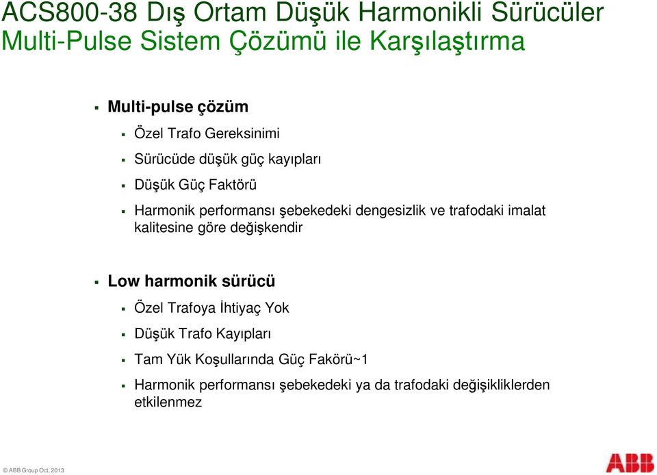 kalitesine göre değişkendir Low harmonik sürücü Özel Trafoya İhtiyaç Yok Düşük Trafo Kayıpları Tam