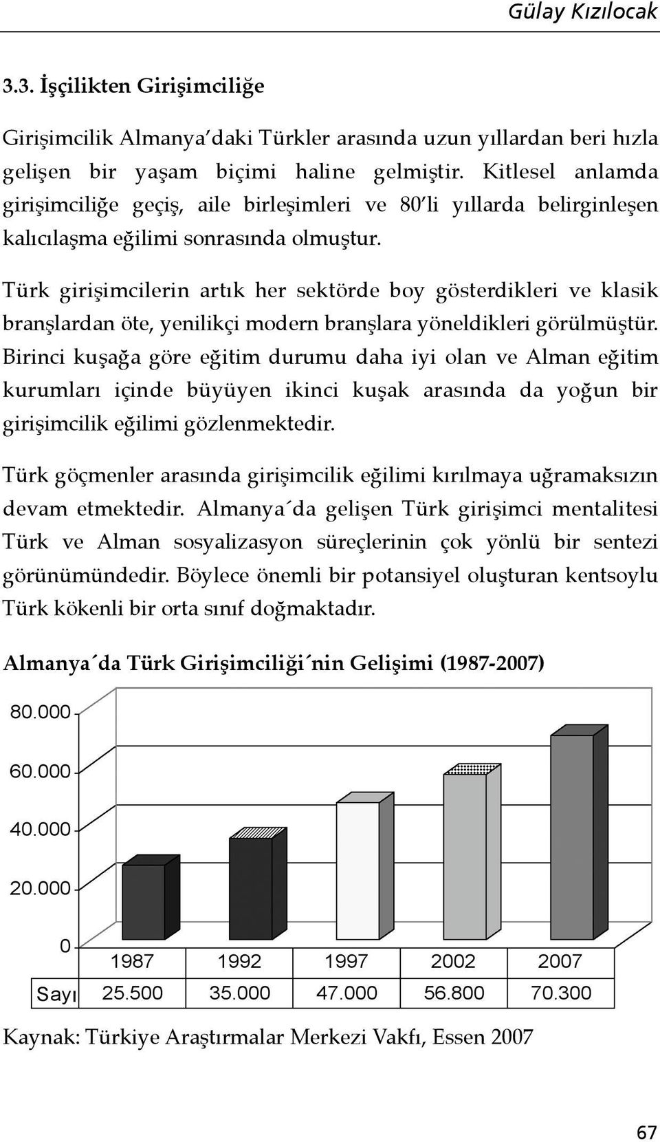 Türk girişimcilerin artık her sektörde boy gösterdikleri ve klasik branşlardan öte, yenilikçi modern branşlara yöneldikleri görülmüştür.