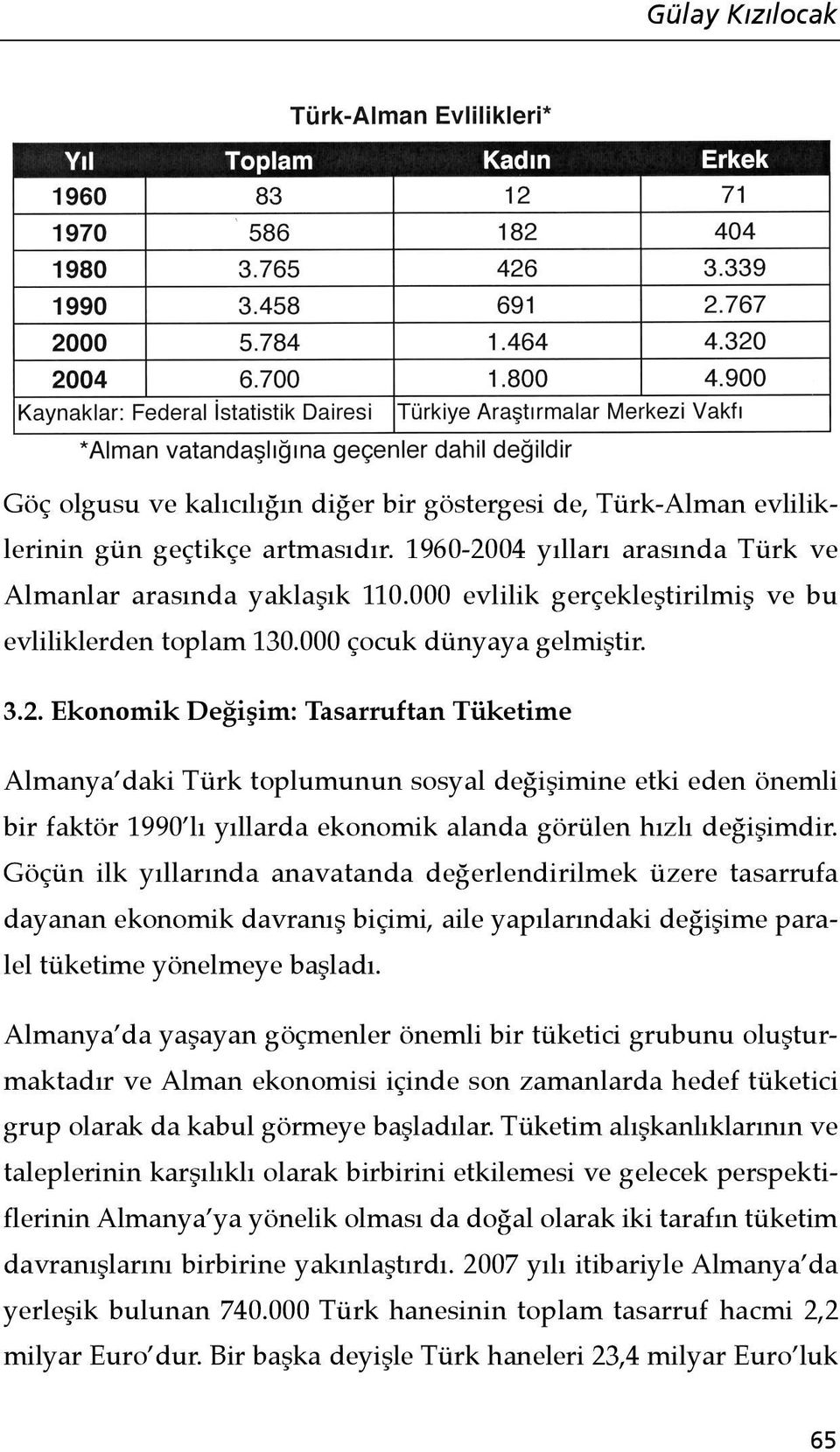 Ekonomik Değişim: Tasarruftan Tüketime Almanya daki Türk toplumunun sosyal değişimine etki eden önemli bir faktör 1990 lı yıllarda ekonomik alanda görülen hızlı değişimdir.