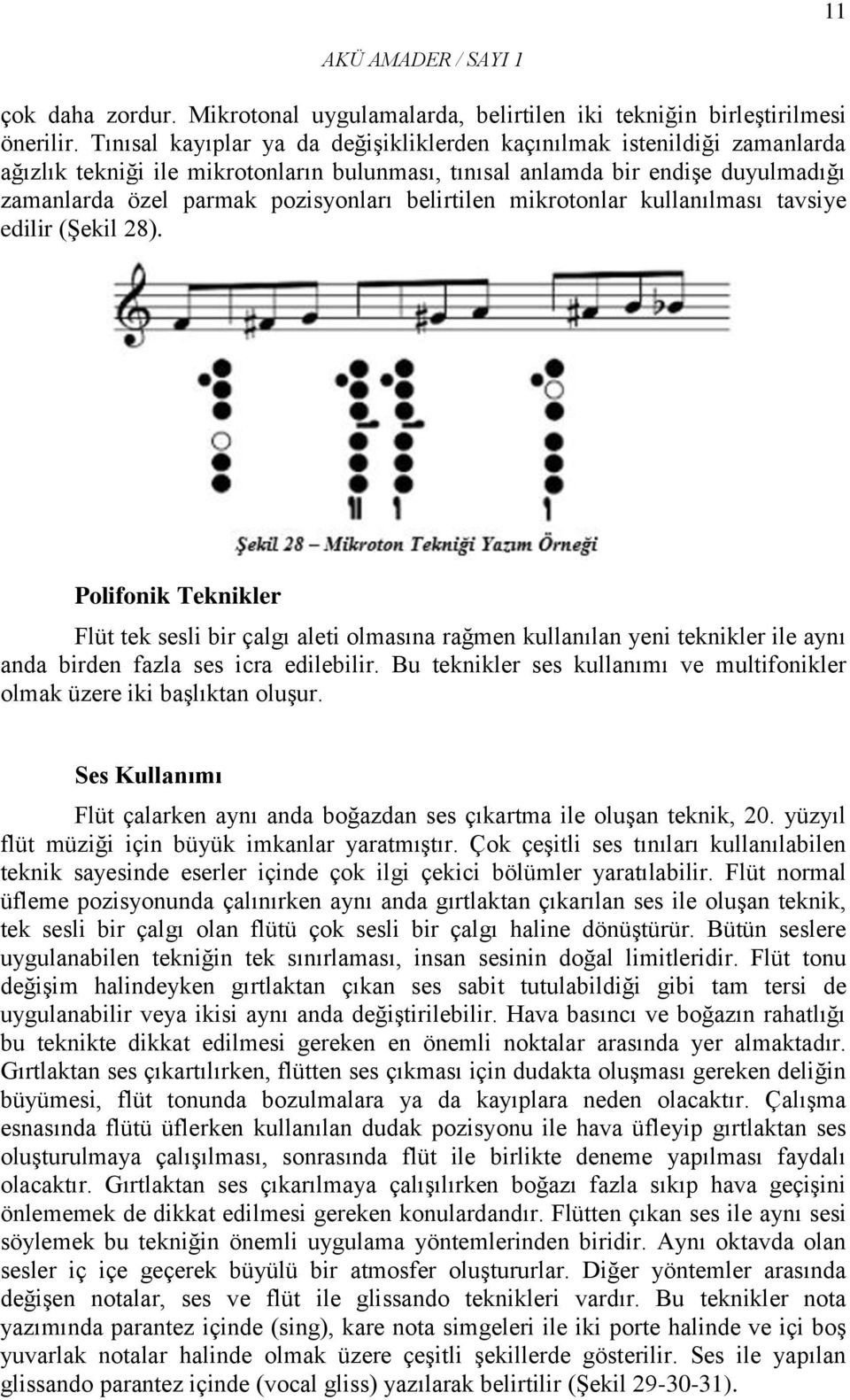 belirtilen mikrotonlar kullanılması tavsiye edilir (Şekil 28).