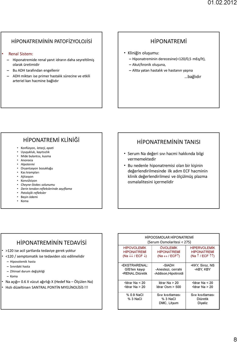 Konfüzyon, letarji, apati Uyuşukluk, kayıtsızlık Mide bulantısı, kusma Anorexia Hipotermi Oryantasyon bozukluğu Kas krampları Ajitasyon Konvülsiyon Cheyne-Stokes solunumu Derin tendon reflekslerinde