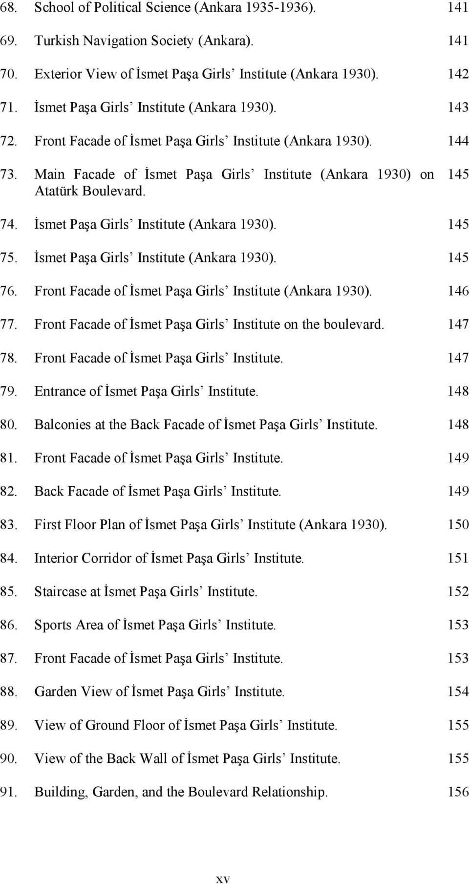 145 74. İsmet Paşa Girls Institute (Ankara 1930). 145 75. İsmet Paşa Girls Institute (Ankara 1930). 145 76. Front Facade of İsmet Paşa Girls Institute (Ankara 1930). 146 77.