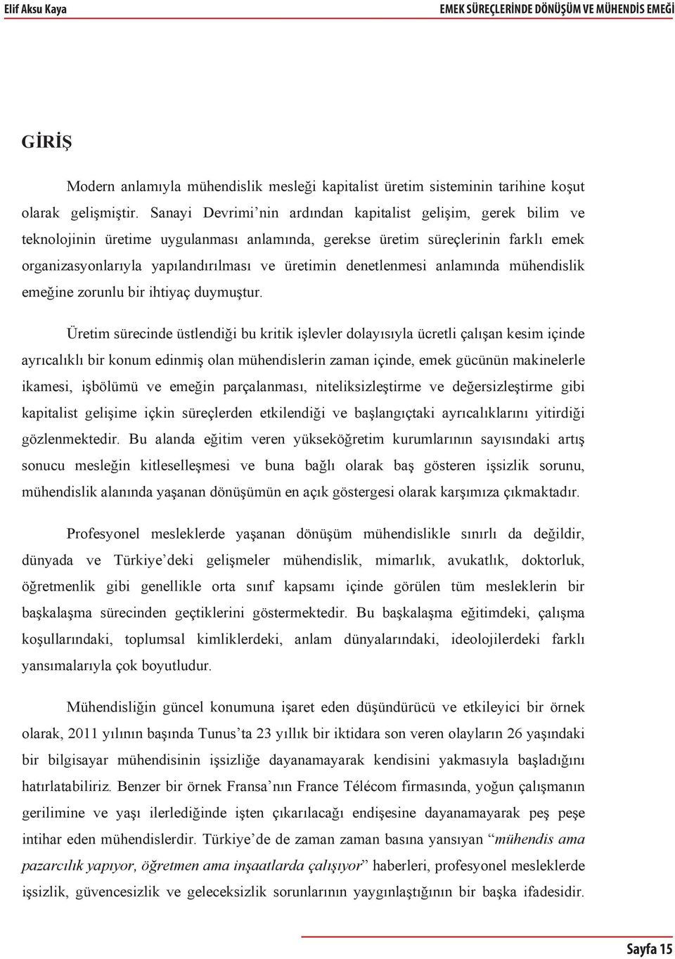 denetlenmesi anlam nda mühendislik emeğine zorunlu bir ihtiyaç duymuştur.