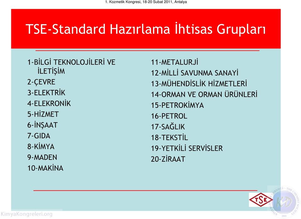 10-MAKĐNA 11-METALURJĐ 12-MĐLLĐ SAVUNMA SANAYĐ 13-MÜHENDĐSLĐK HĐZMETLERĐ