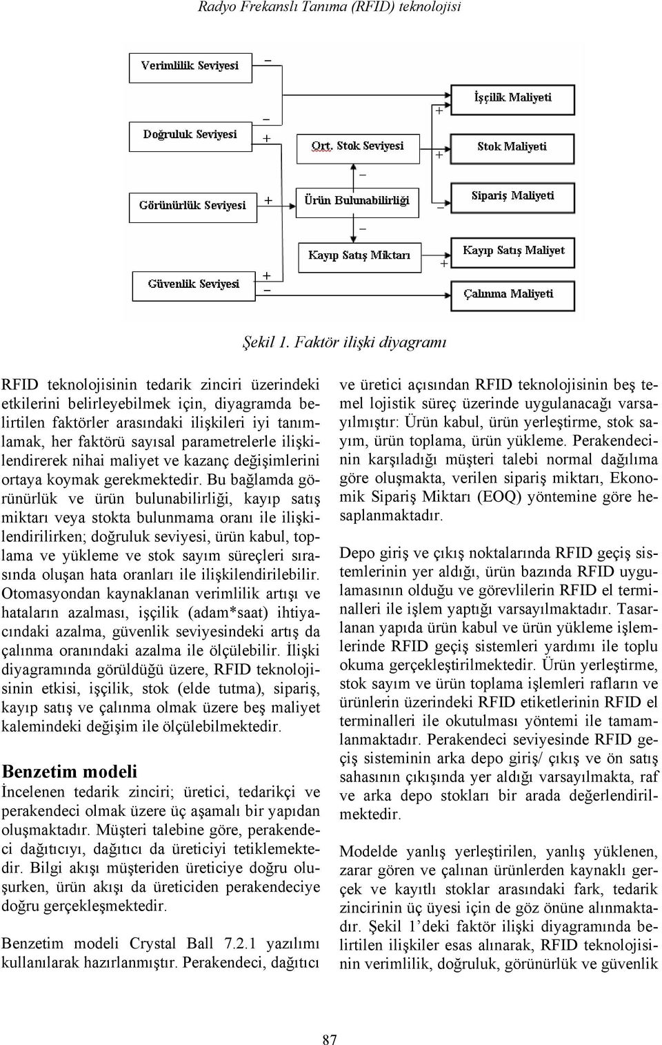 parametrelerle ilişkilendirerek nihai maliyet ve kazanç değişimlerini ortaya koymak gerekmektedir.