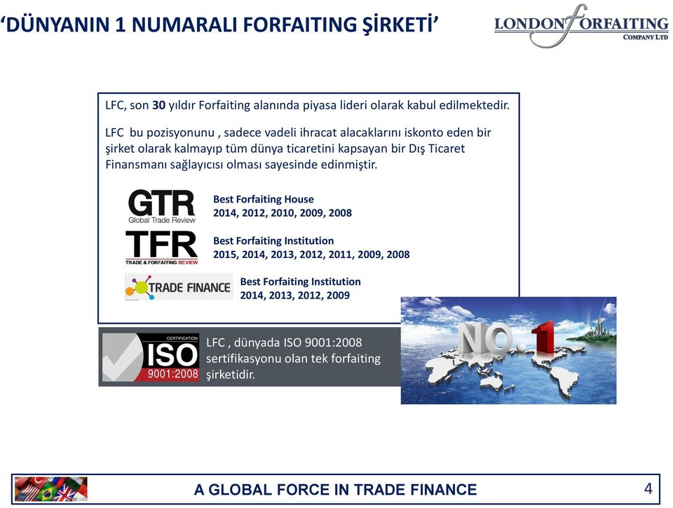 Ticaret Finansmanı sağlayıcısı olması sayesinde edinmiştir.