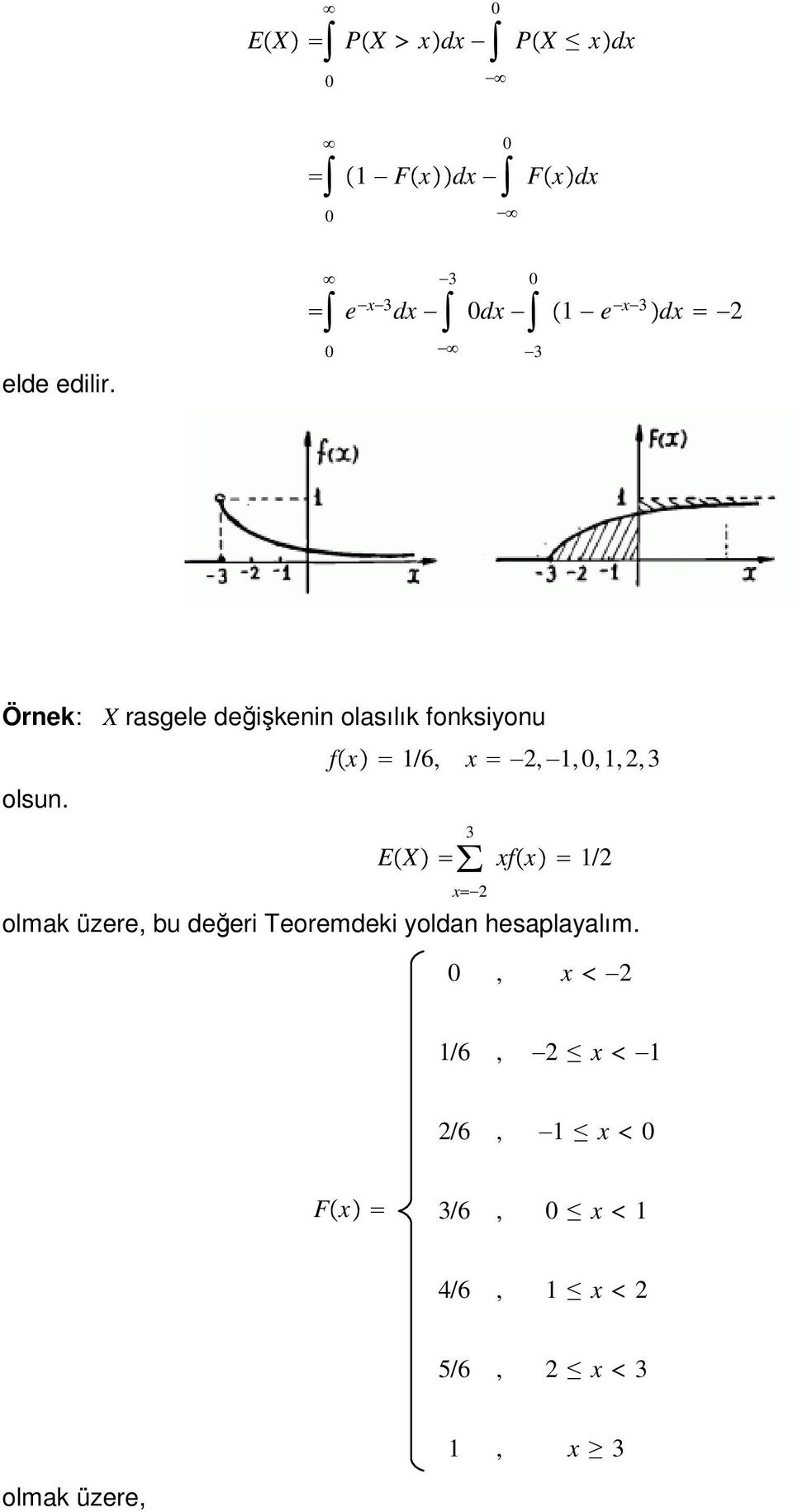 fx /6, x 2,,,, 2, 3 olsu.